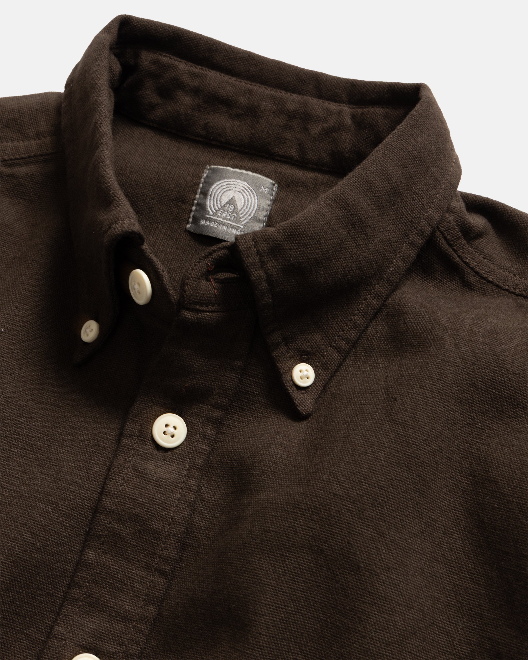 JESPER VINTAGE BUTTON DOWN SHIRT - FONDENTE CHOCOLATE OXFORD CLOTH