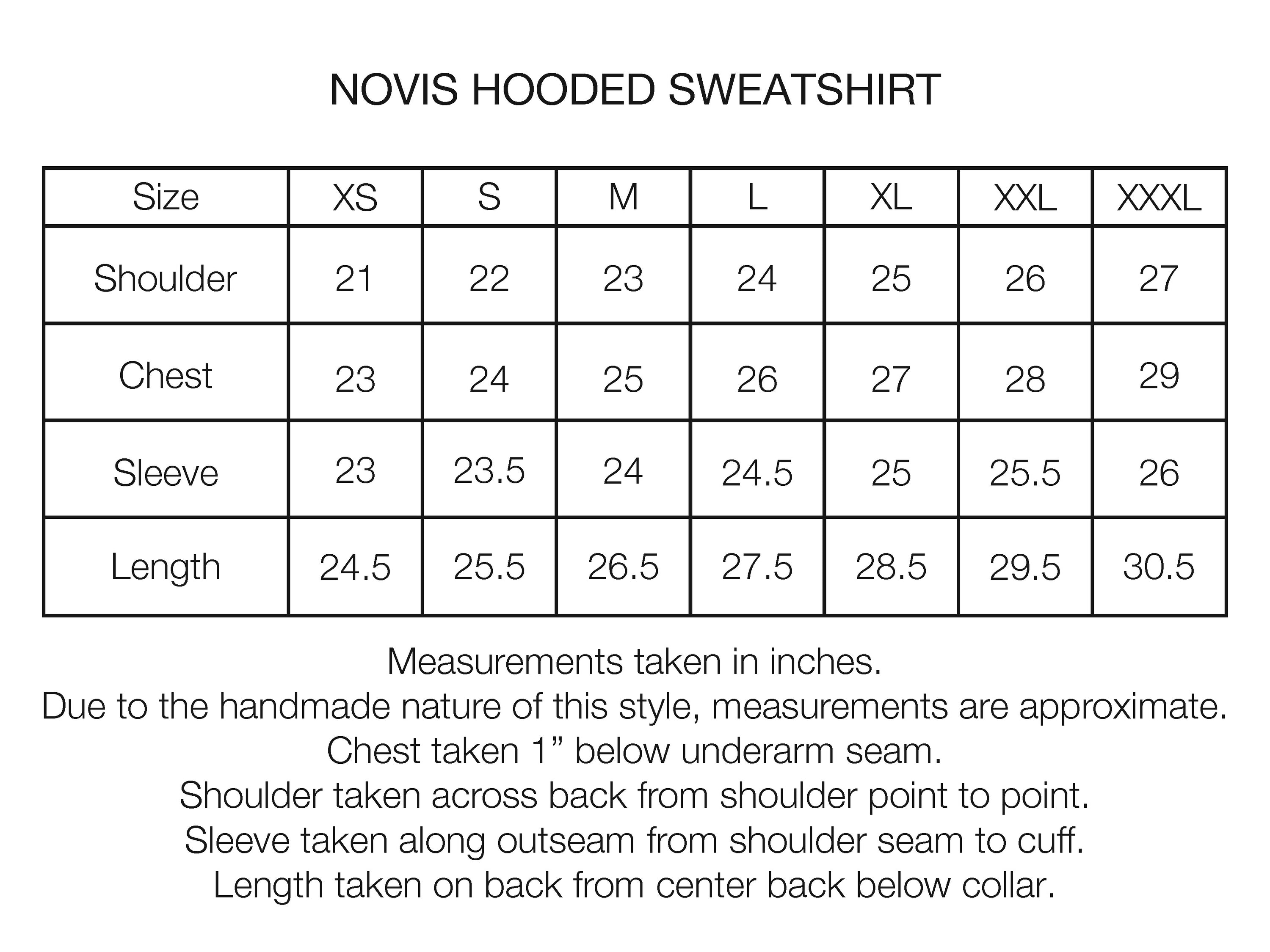 NOVIS HOODED SWEATSHIRT - PRACTICE HEATHER 19oz. ALL COTTON LOOPBACK TERRY FLEECE