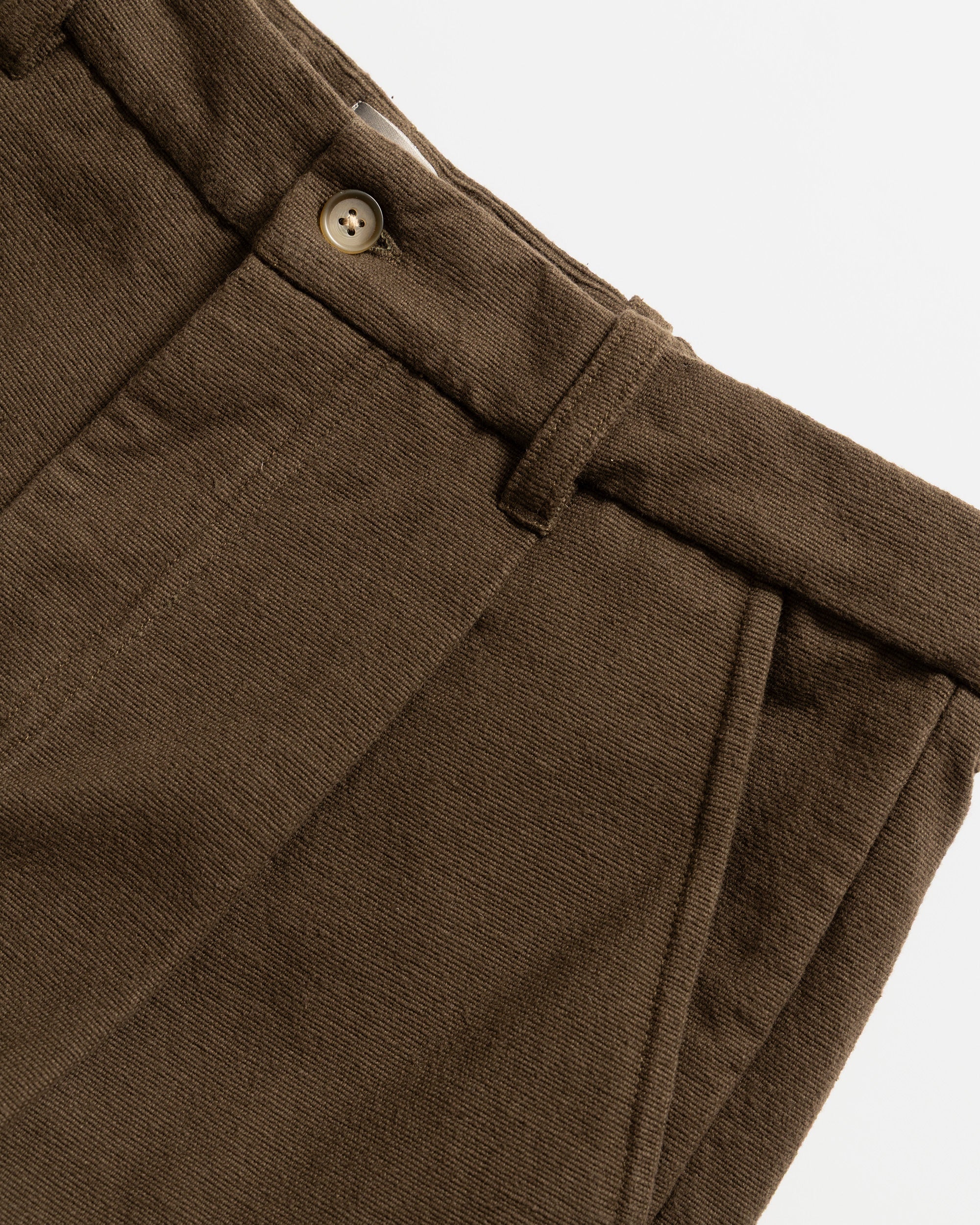 JIAN SINGLE PLEAT PANT - FONDENTE BROWN HANDSPUN COTTON CANVAS