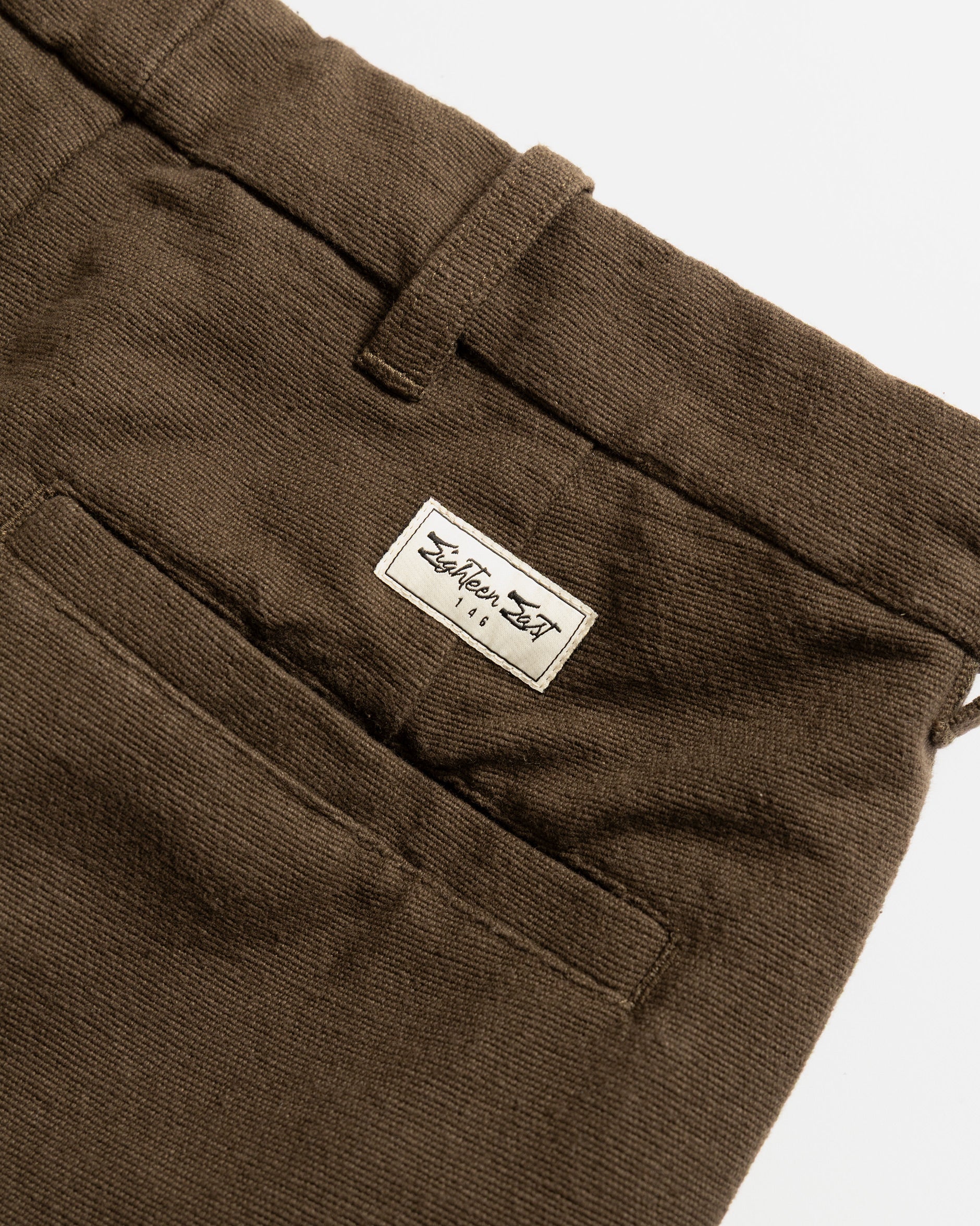 JIAN SINGLE PLEAT PANT - FONDENTE BROWN HANDSPUN COTTON CANVAS