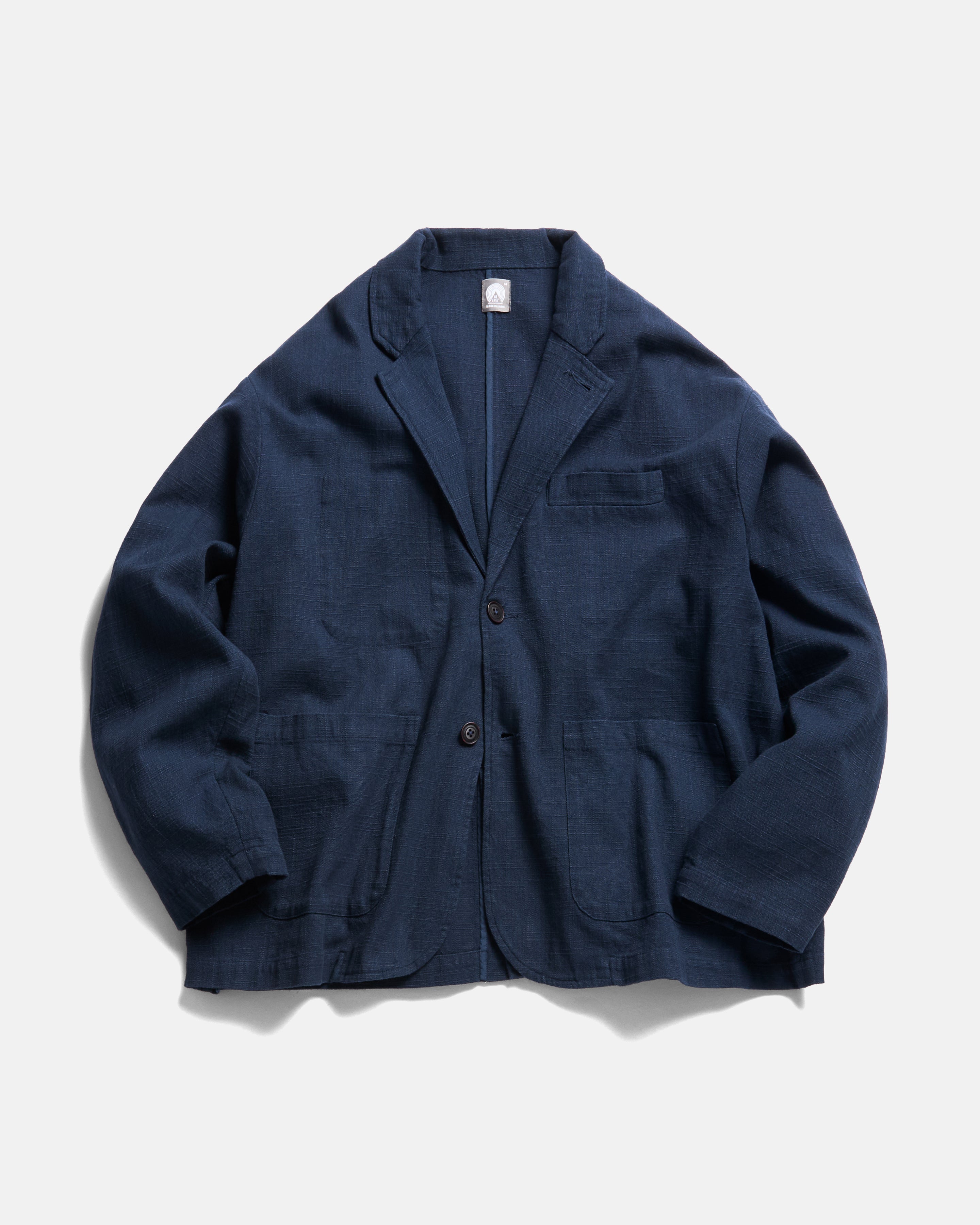ASHEVILLE OVERSIZED BLAZER - WASHED NAVY COTTON THICK & THIN