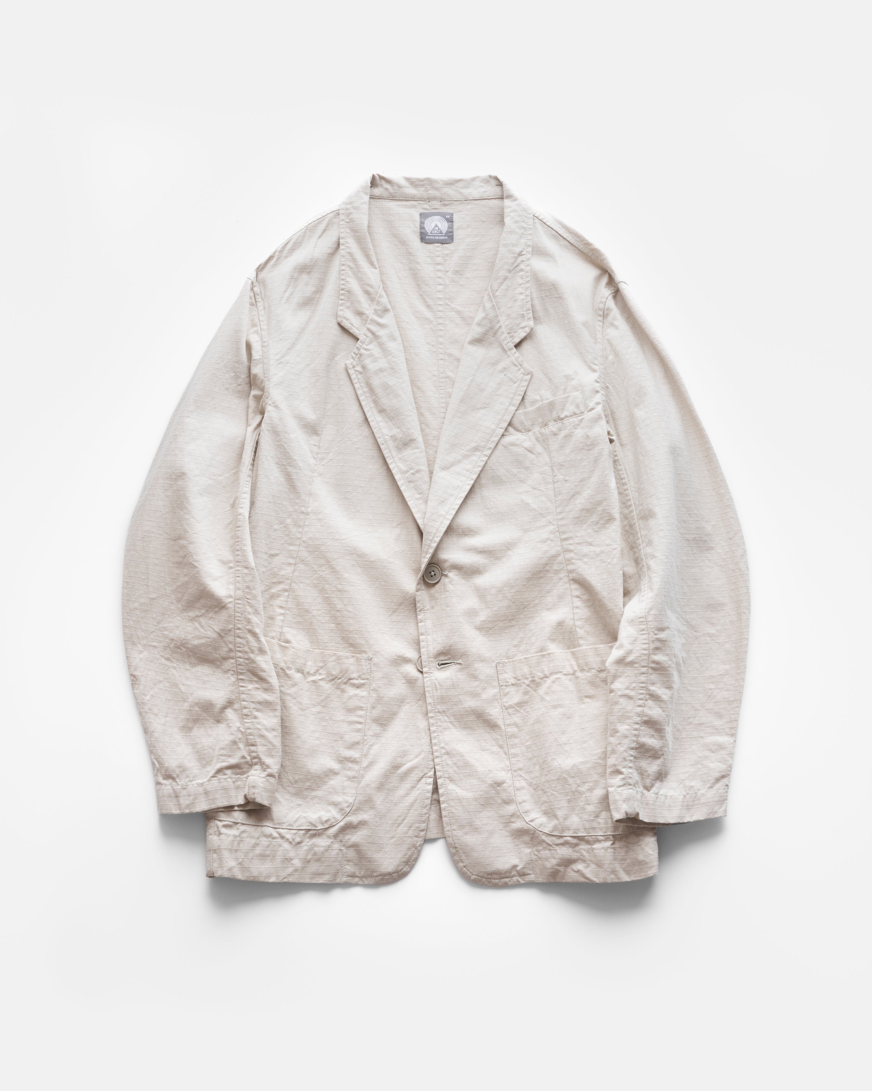 BRERA SINGLE BREASTED BLAZER - STONE COTTON RIPSTOP – 18 East