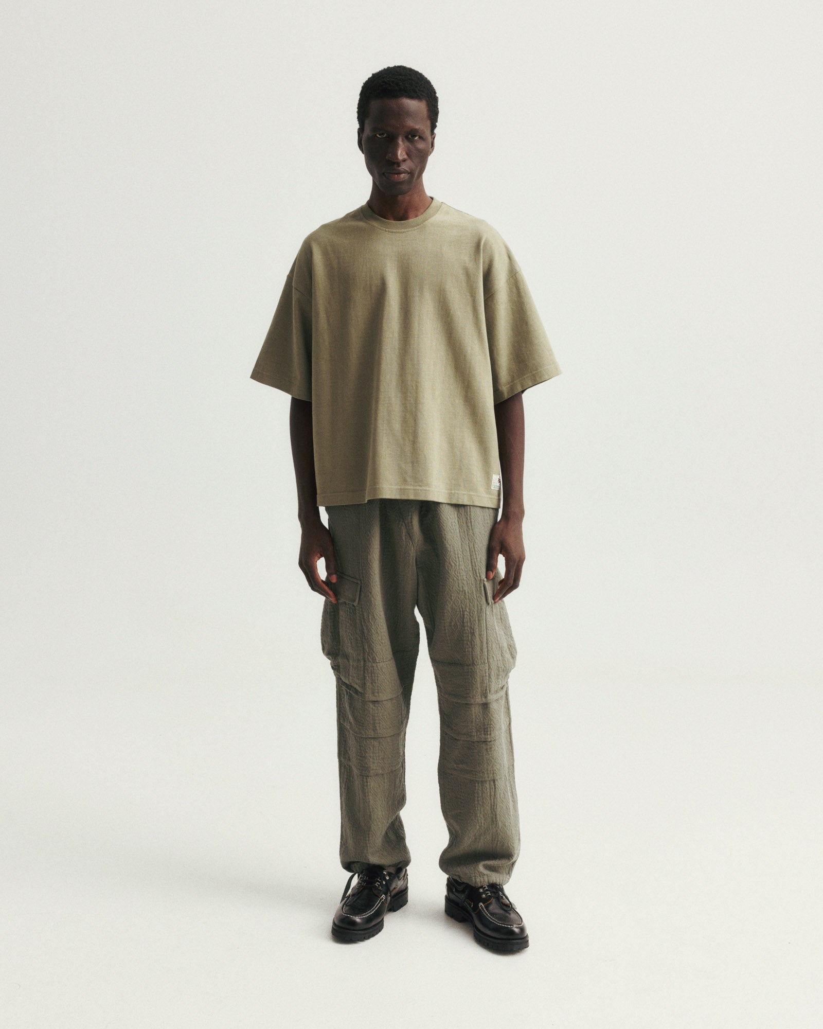 GORECKI CARGO PANT - ANCIENT OLIVE DOUBLE WEAVE JACQUARD COTTON