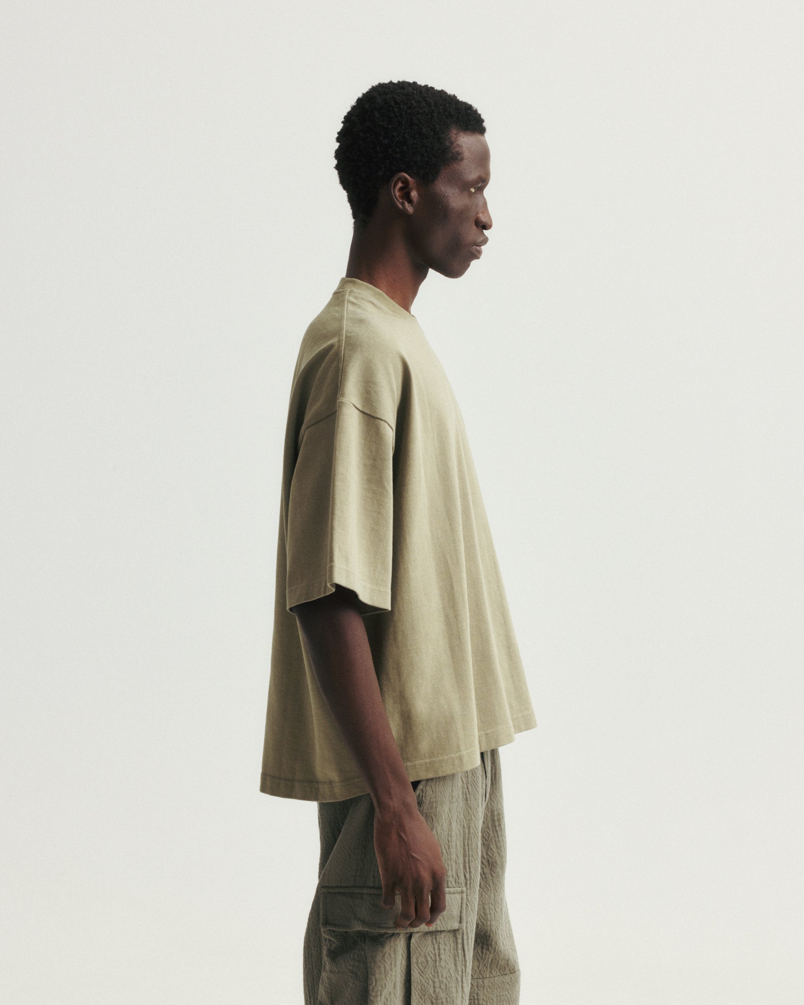 GRAHAME BIG TEE - AGED SAGE HEAVYWEIGHT COTTON JERSEY