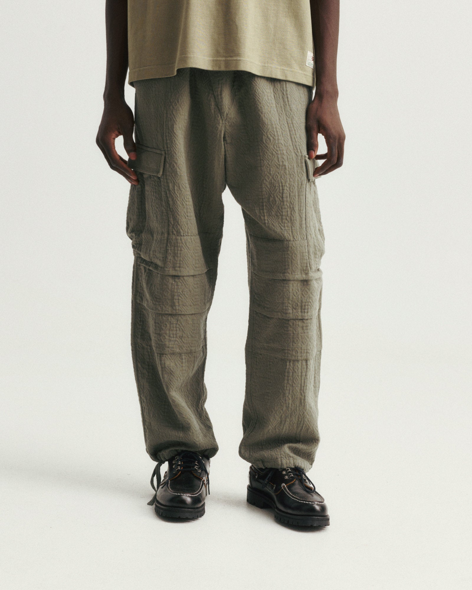 GORECKI CARGO PANT - ANCIENT OLIVE DOUBLE WEAVE JACQUARD COTTON