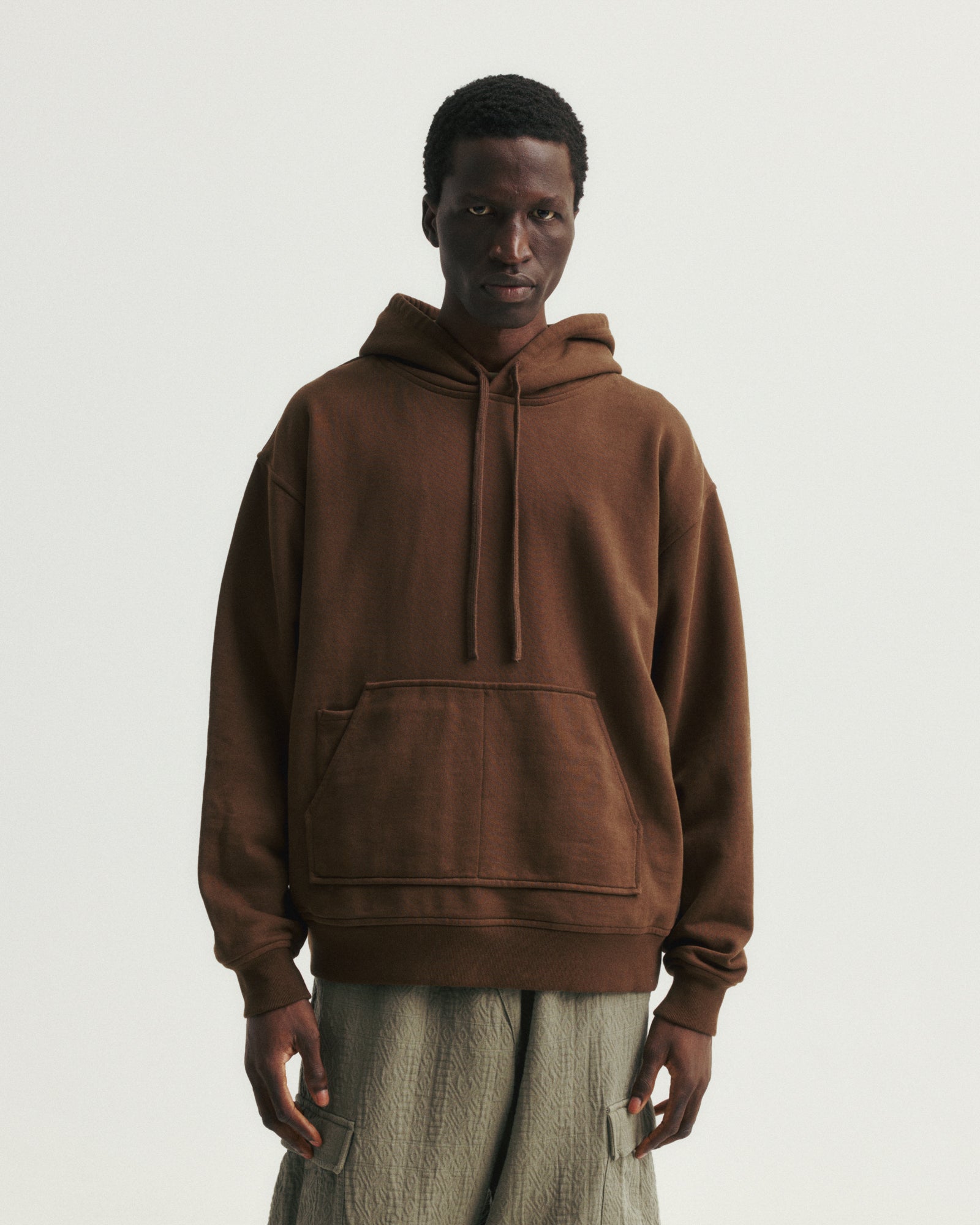 NOVIS HOODED SWEATSHIRT - FONDENTE BROWN 19oz. ALL COTTON LOOPBACK TERRY FLEECE