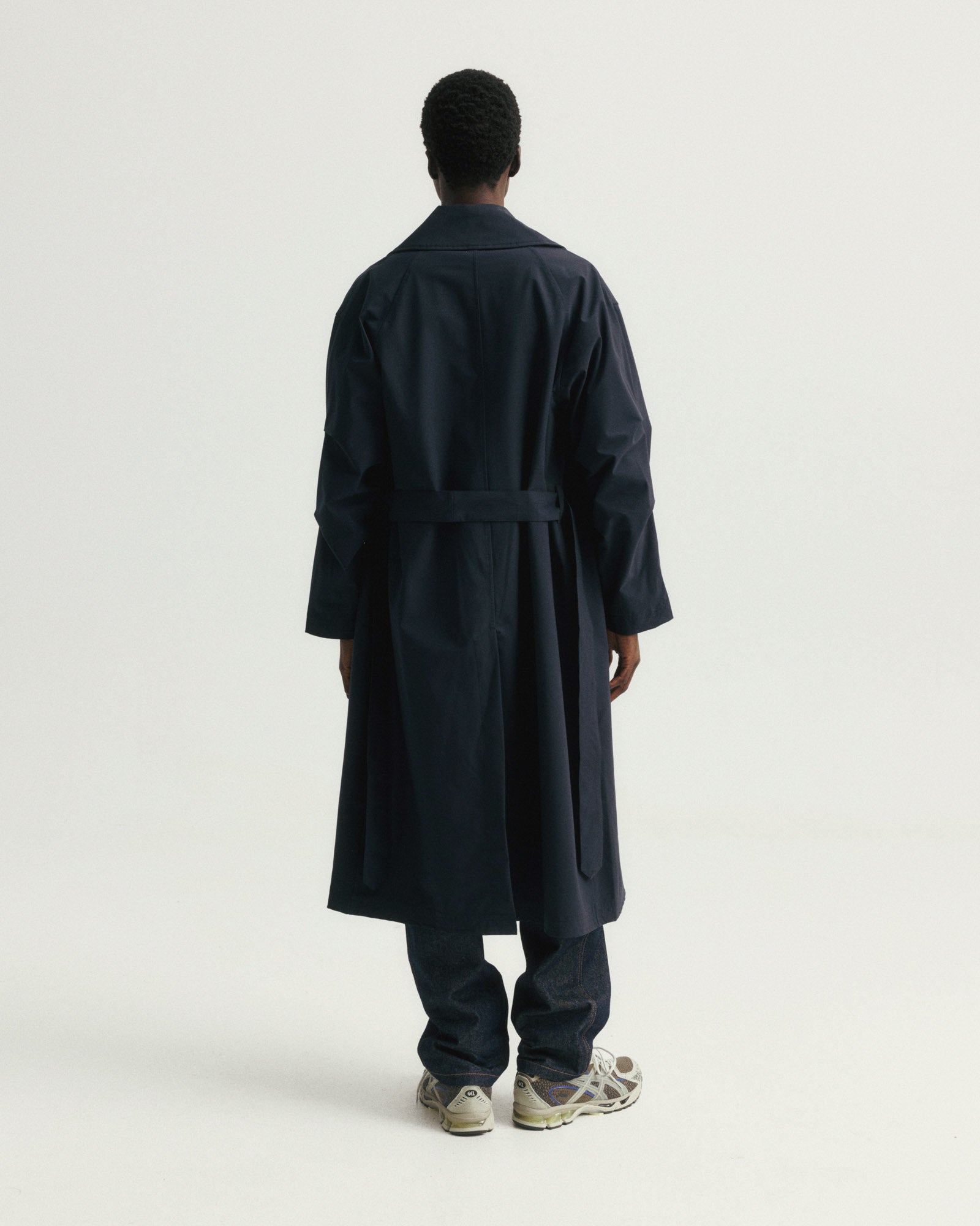 BELTED BRIDGE COAT - NOCTURN NAVY WATER-REPELLENT 3L BONDED MEMBRANE