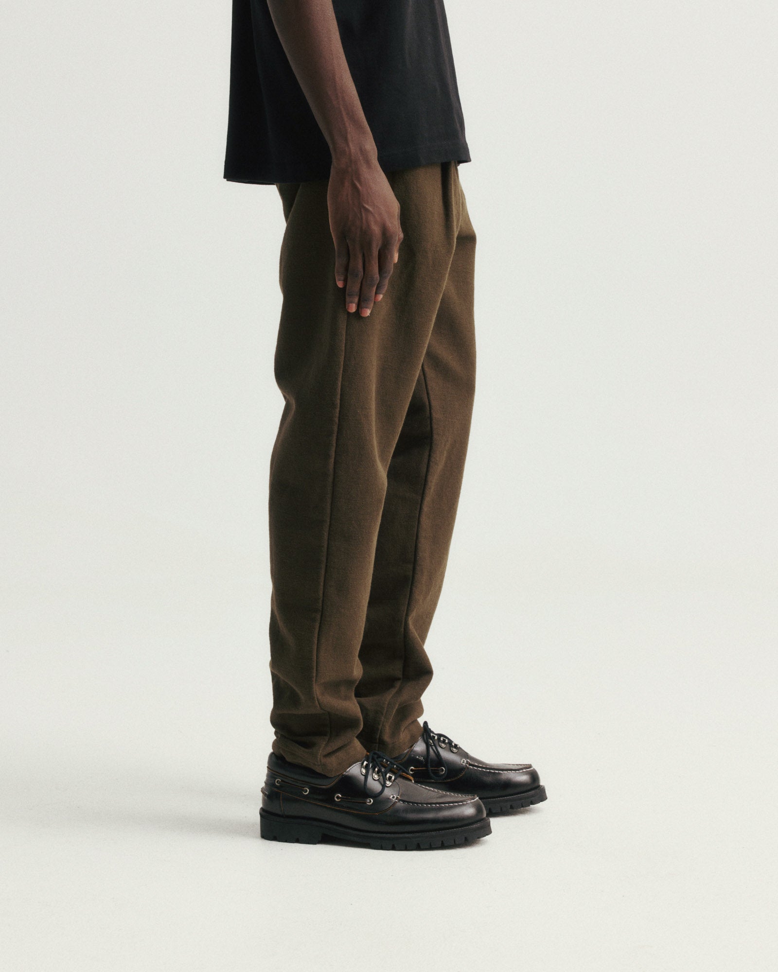 JIAN SINGLE PLEAT PANT - RIFLE GREEN HANDSPUN COTTON CANVAS