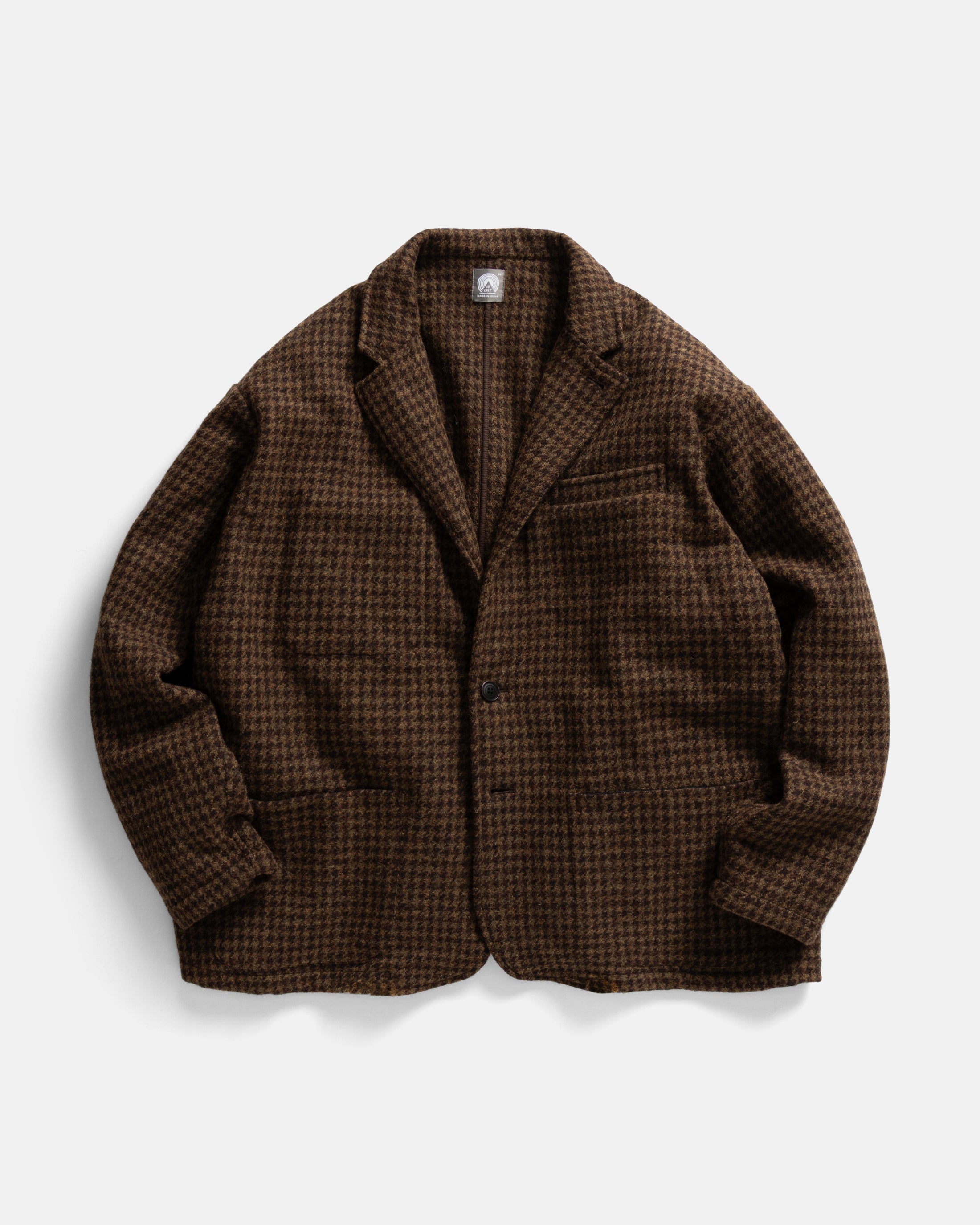 ASHEVILLE OVERSIZED BLAZER - OLIVE / FONDENTE BROWN WOOLEN