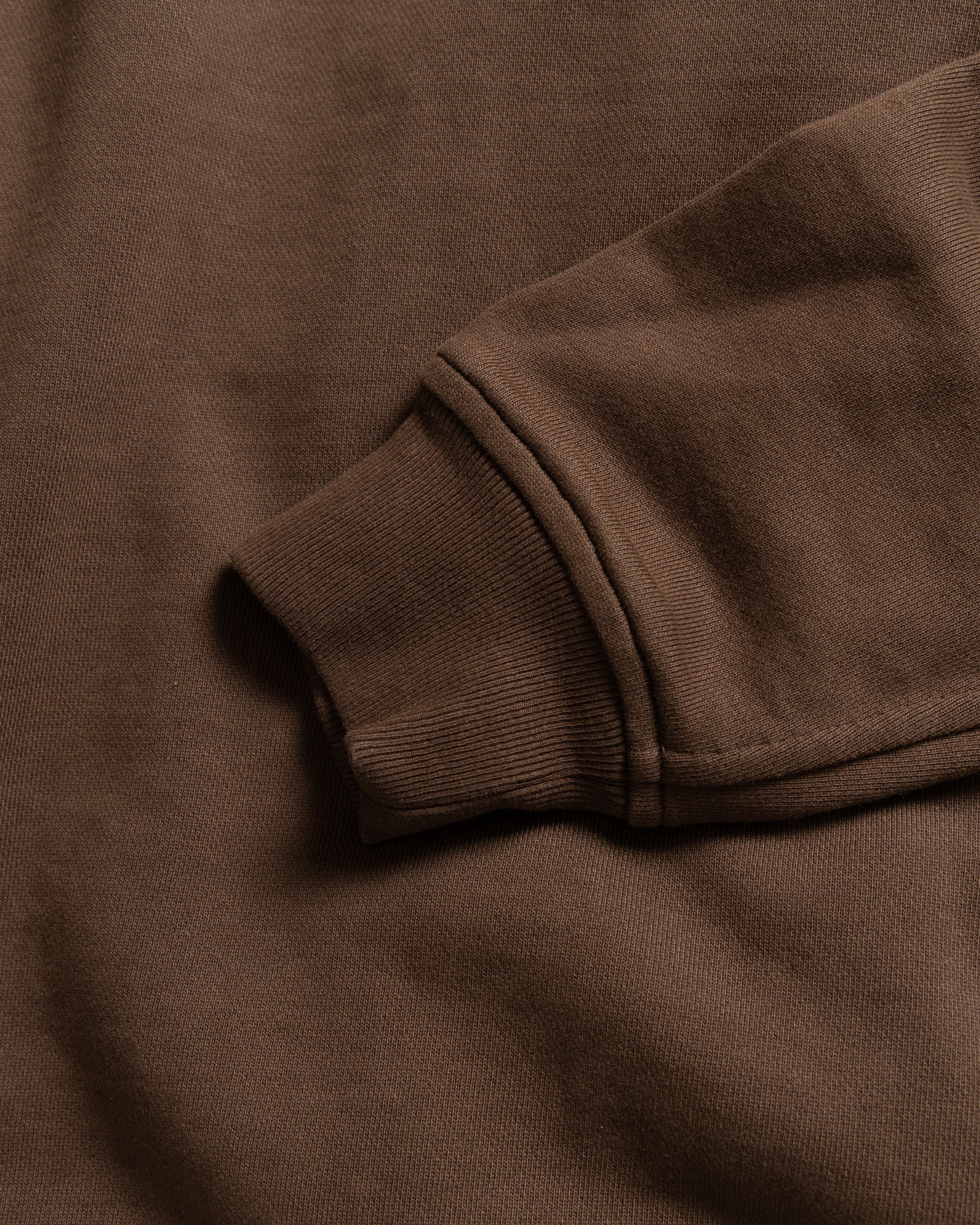 COLLAN ZIP COLLAR SWEATSHIRT - FONDENTE BROWN 19oz. ALL COTTON LOOPBACK TERRY FLEECE