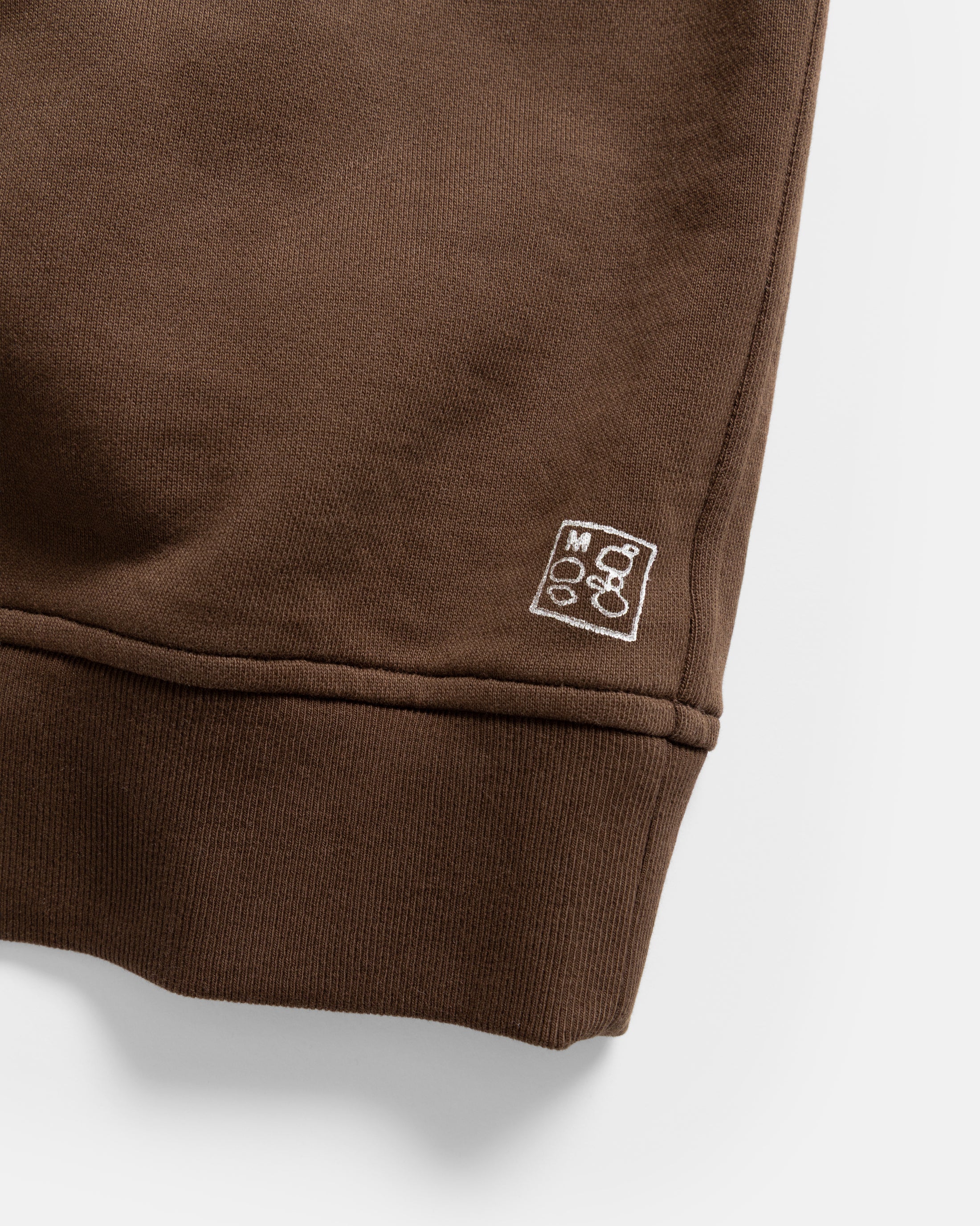 COLLAN ZIP COLLAR SWEATSHIRT - FONDENTE BROWN 19oz. ALL COTTON LOOPBACK TERRY FLEECE