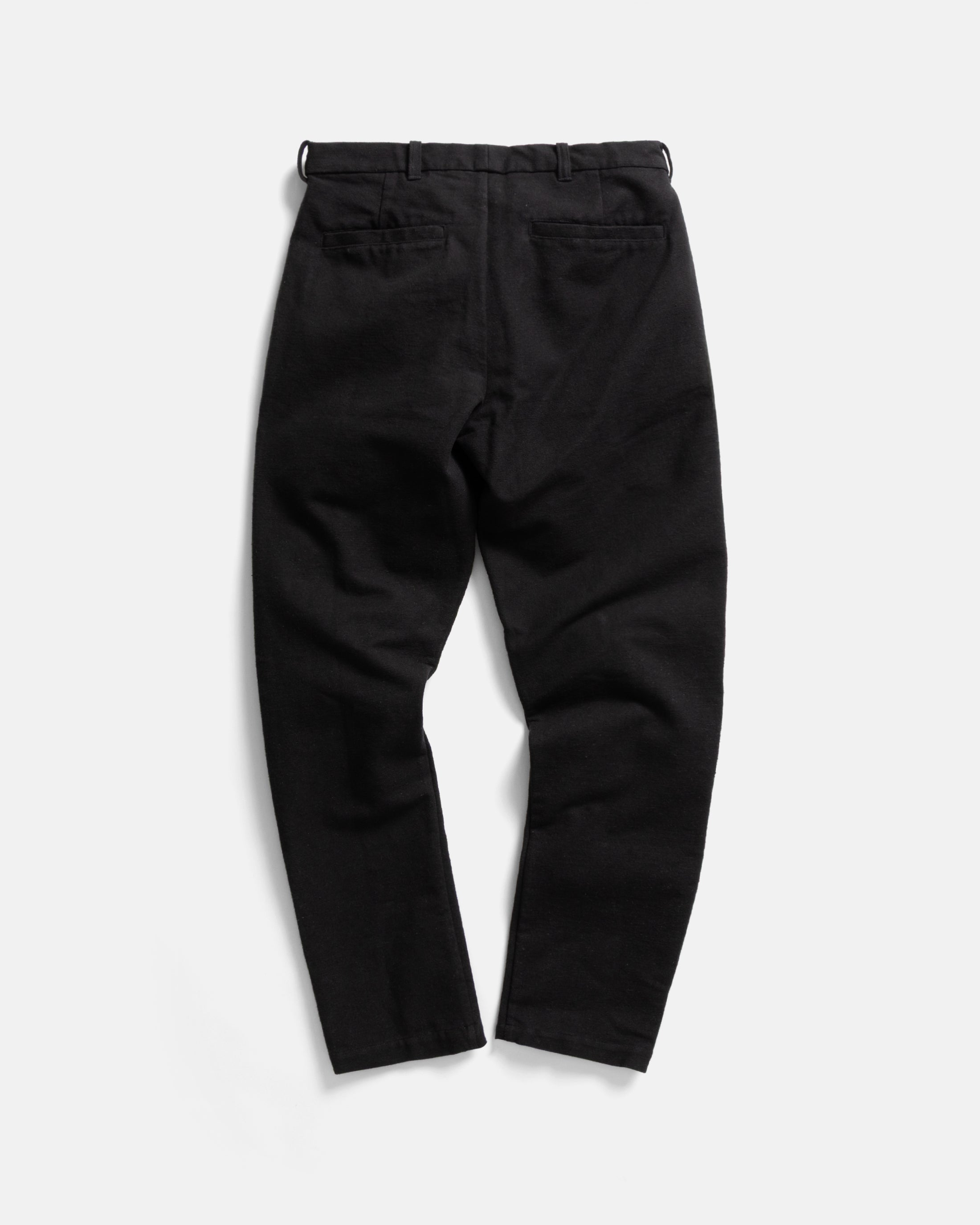 JIAN SINGLE PLEAT PANT - BLACK HANDSPUN COTTON CANVAS