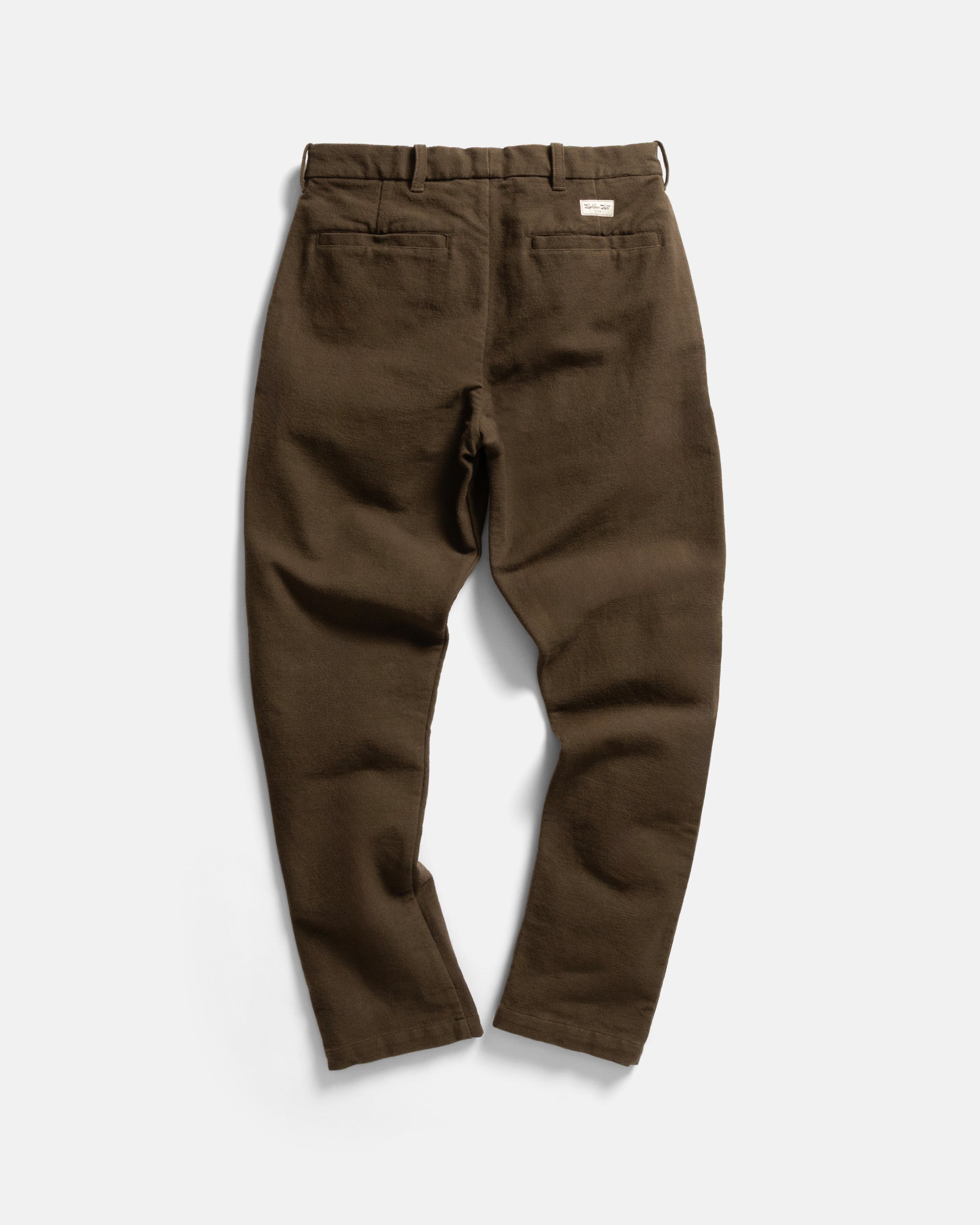 JIAN SINGLE PLEAT PANT - FONDENTE BROWN HANDSPUN COTTON CANVAS