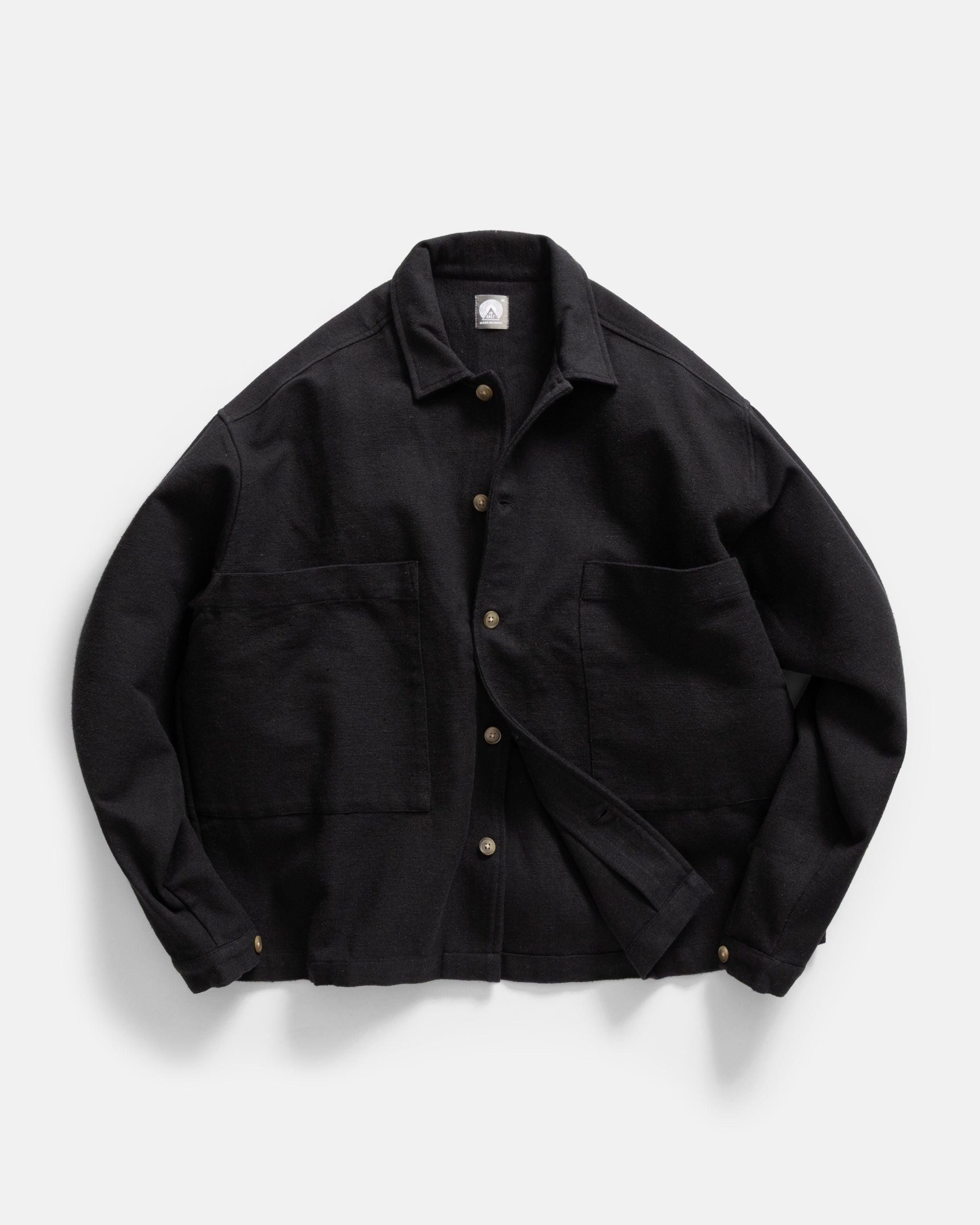SAM SHIRT JACKET - BLACK HANDSPUN COTTON CANVAS