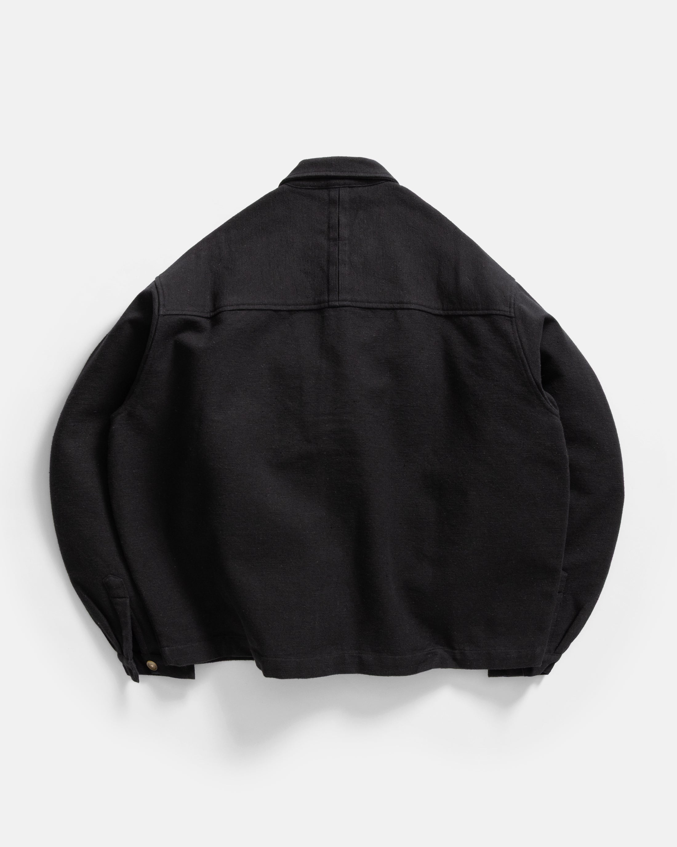SAM SHIRT JACKET - BLACK HANDSPUN COTTON CANVAS