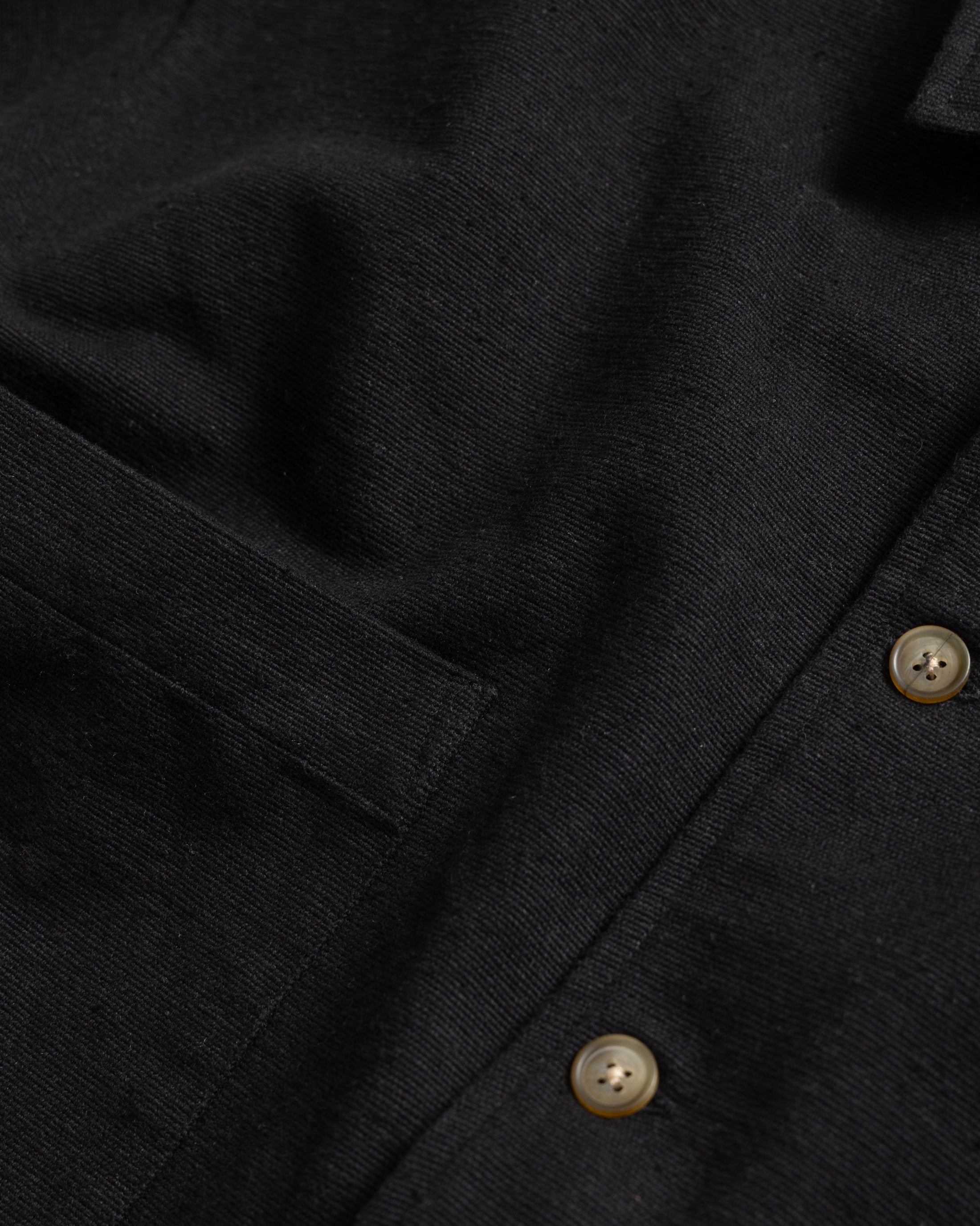 SAM SHIRT JACKET - BLACK HANDSPUN COTTON CANVAS