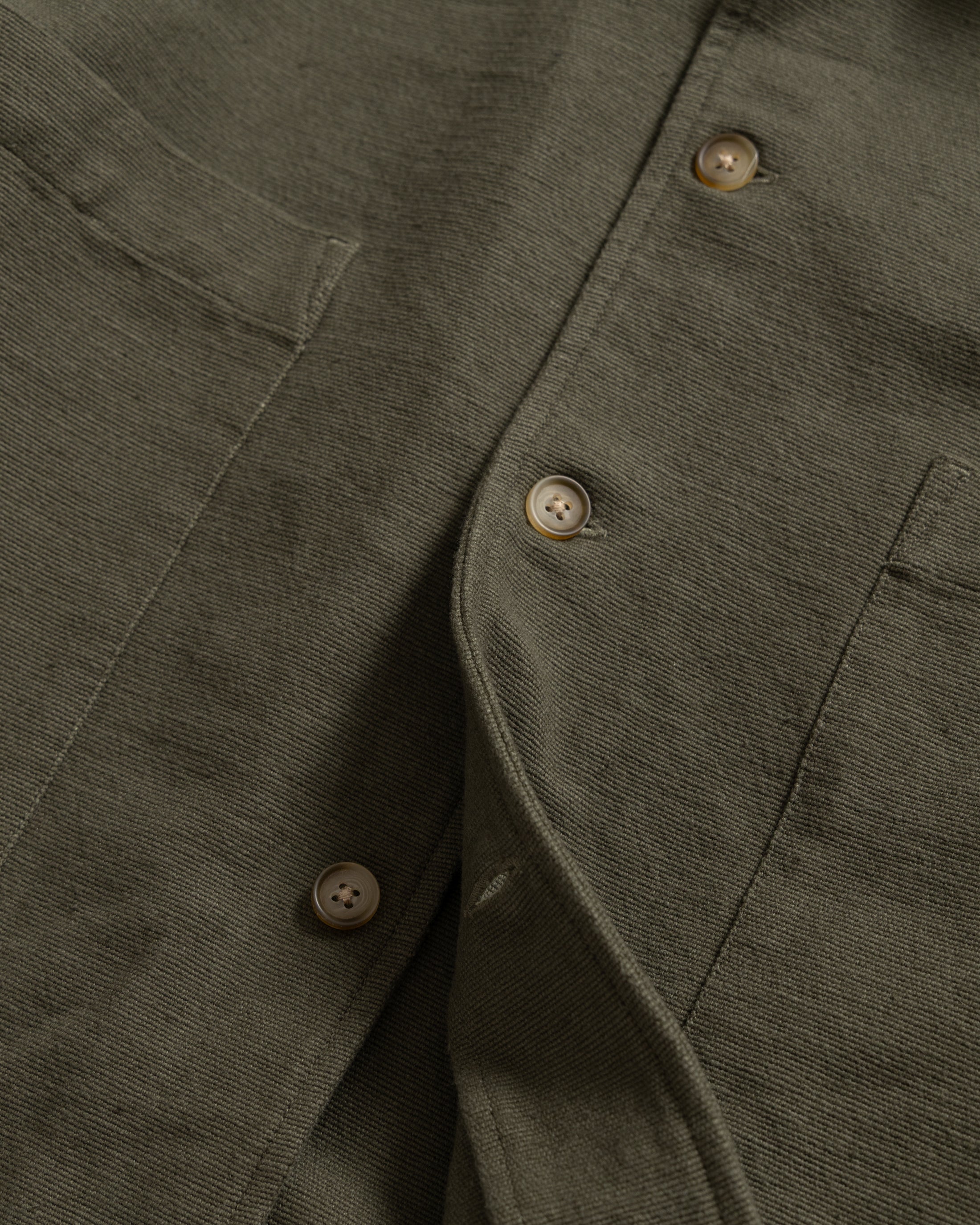 SAM SHIRT JACKET - RIFLE GREEN HANDSPUN COTTON CANVAS