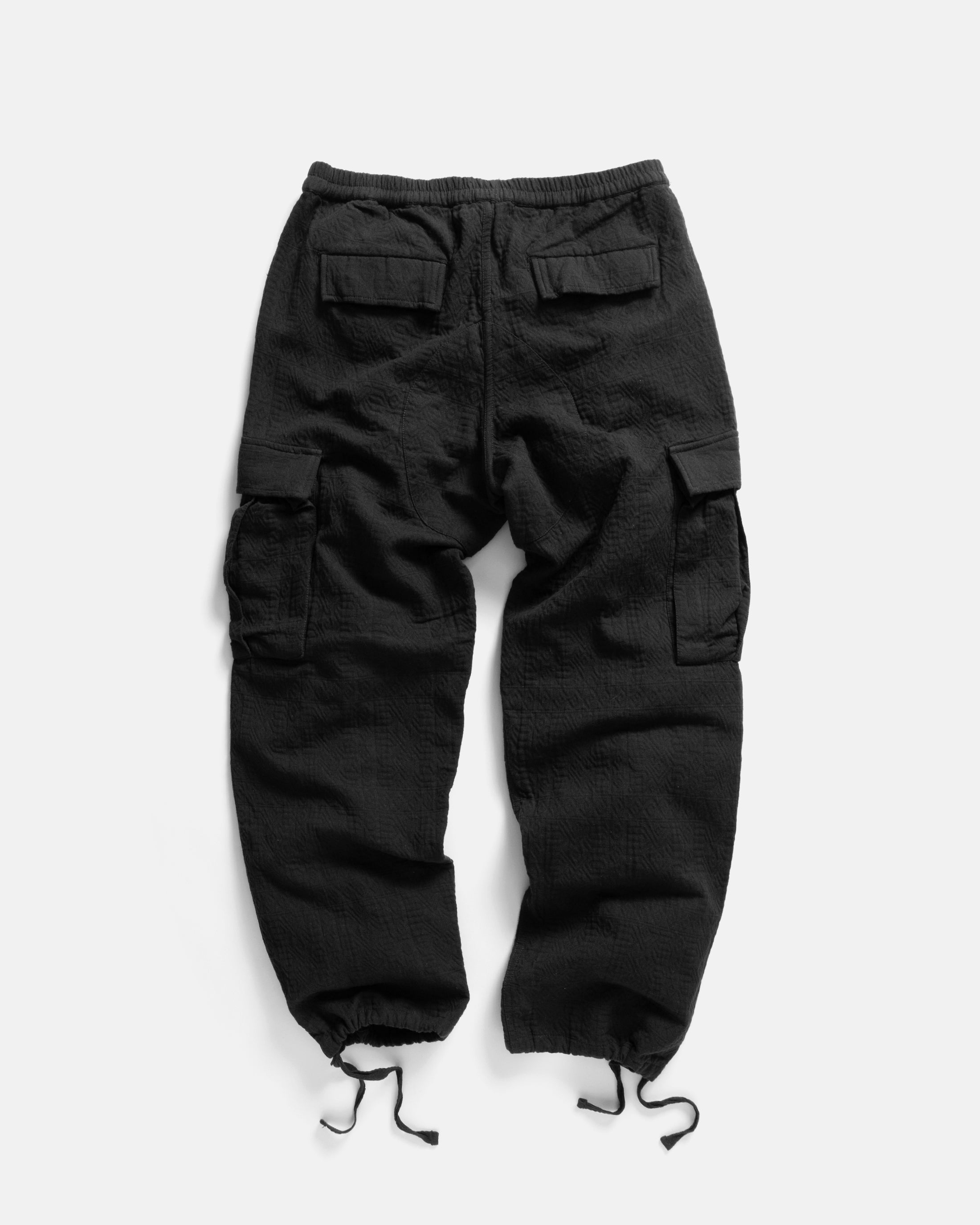 GORECKI CARGO PANT - BLACK DOUBLE WEAVE JACQUARD COTTON