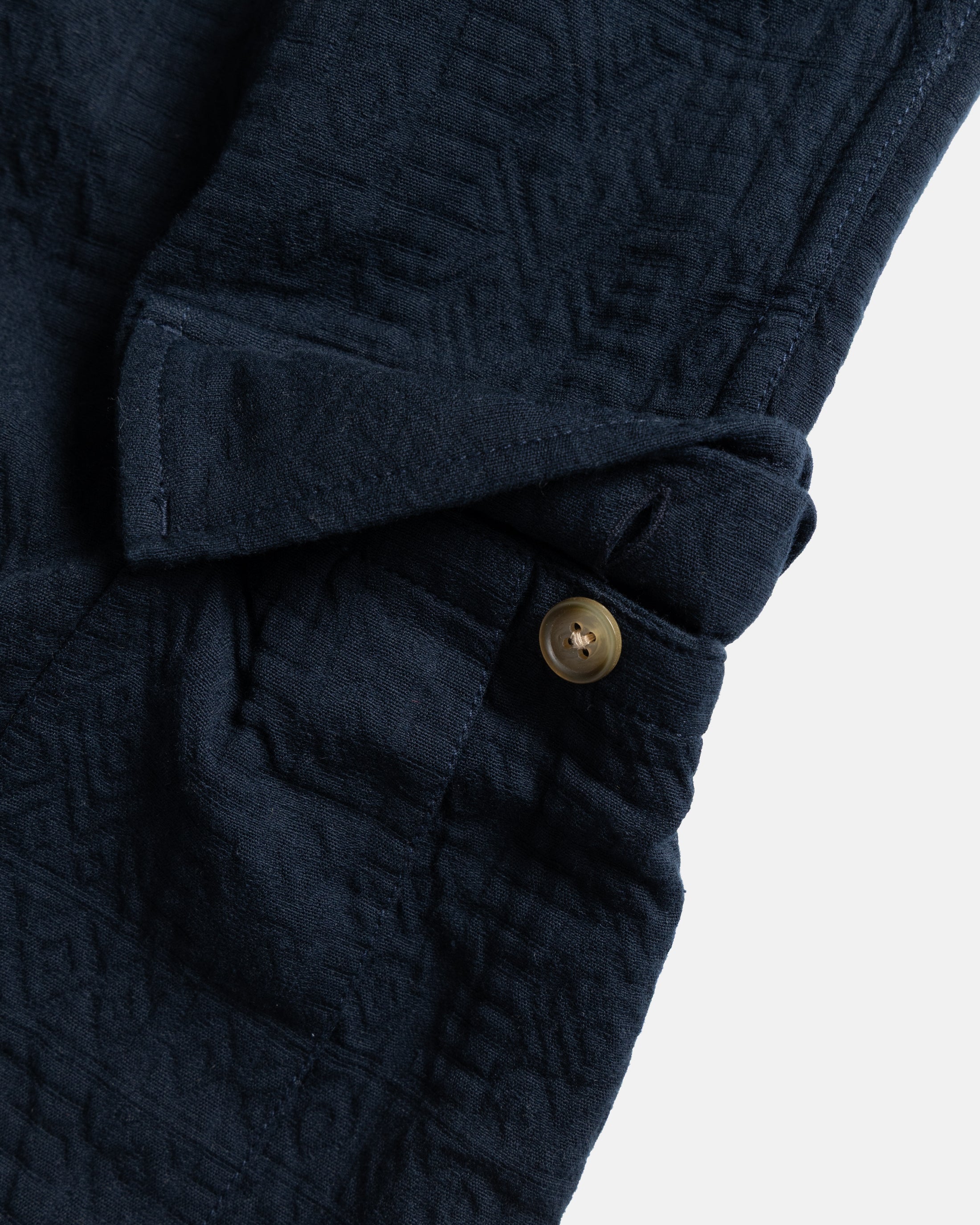 GORECKI CARGO PANT - NAVY DOUBLE WEAVE JACQUARD COTTON