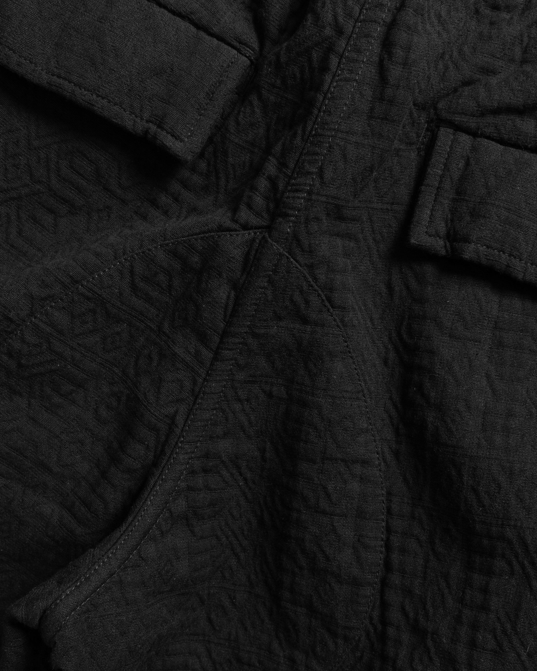 GORECKI CARGO PANT - BLACK DOUBLE WEAVE JACQUARD COTTON