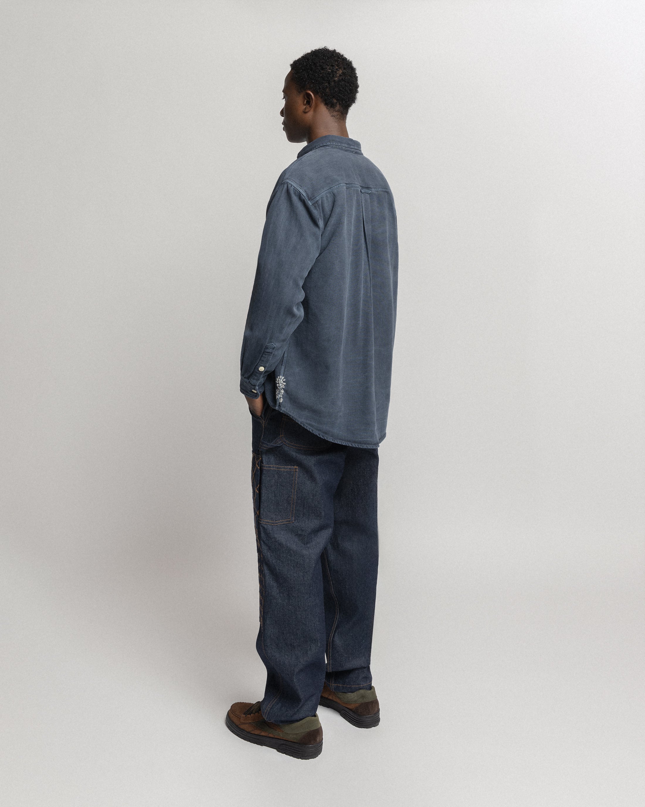 JESPER VINTAGE BUTTON DOWN SHIRT - NAVY PIGMENT DYED OXFORD CLOTH