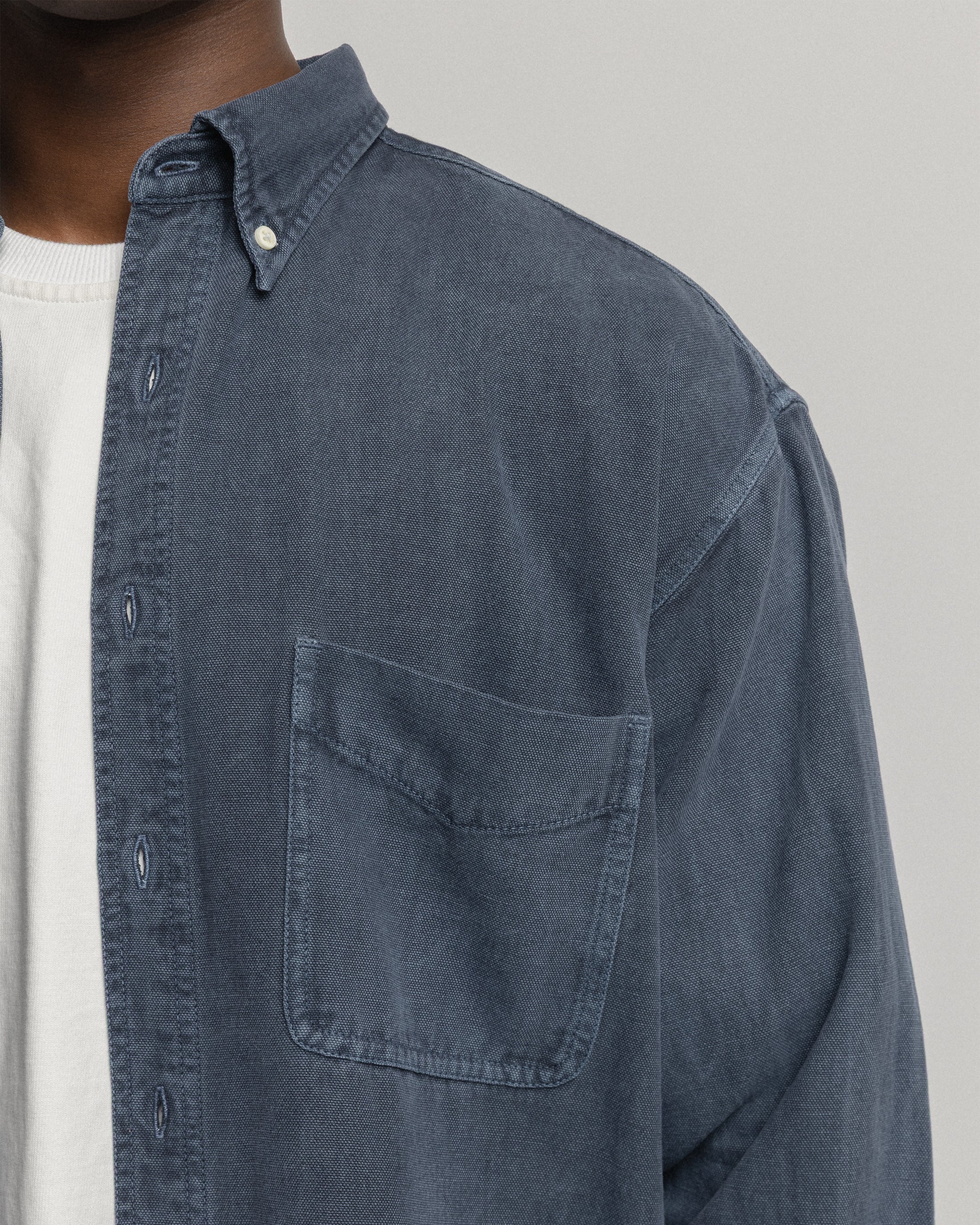 JESPER VINTAGE BUTTON DOWN SHIRT - NAVY PIGMENT DYED OXFORD CLOTH