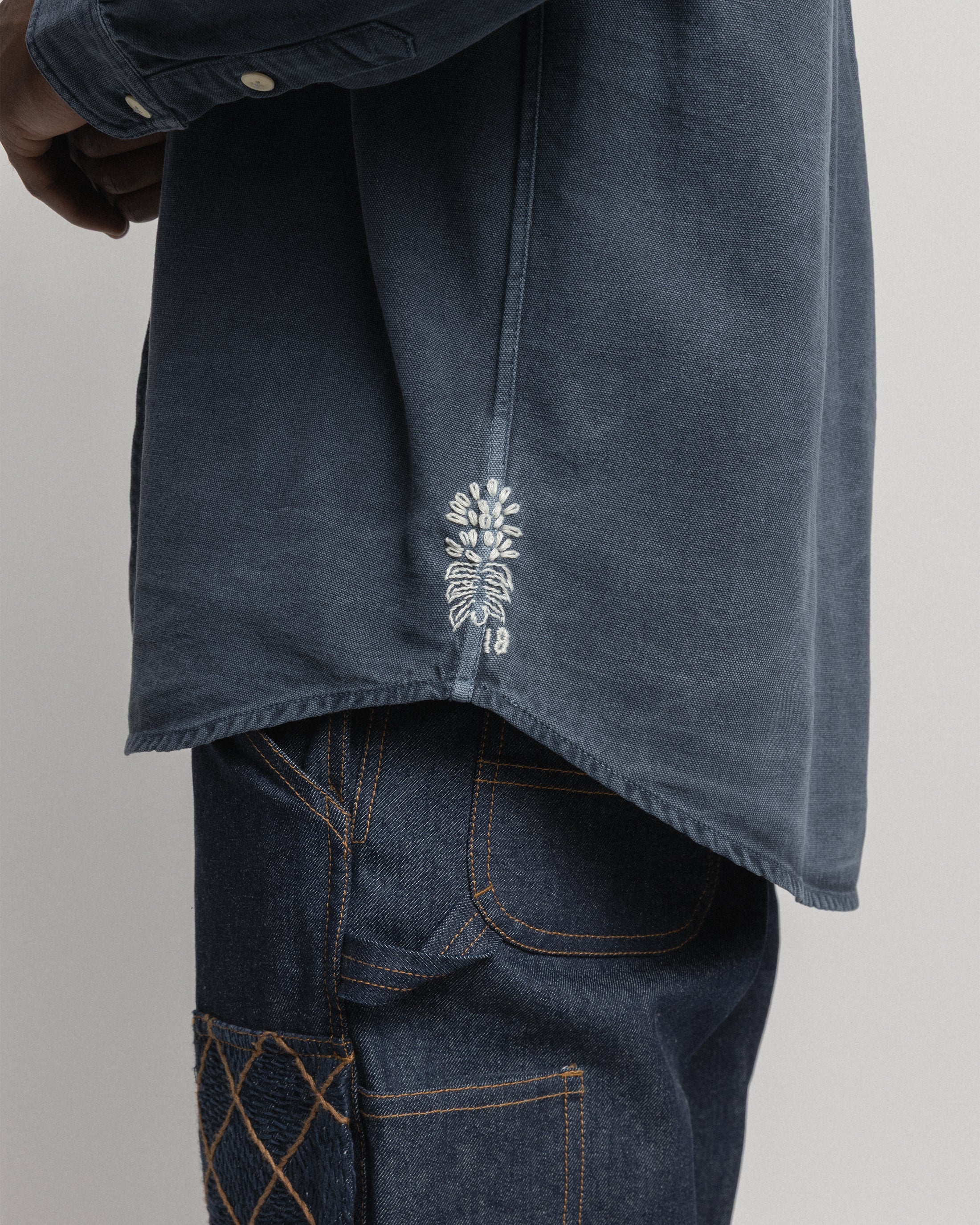 JESPER VINTAGE BUTTON DOWN SHIRT - NAVY PIGMENT DYED OXFORD CLOTH