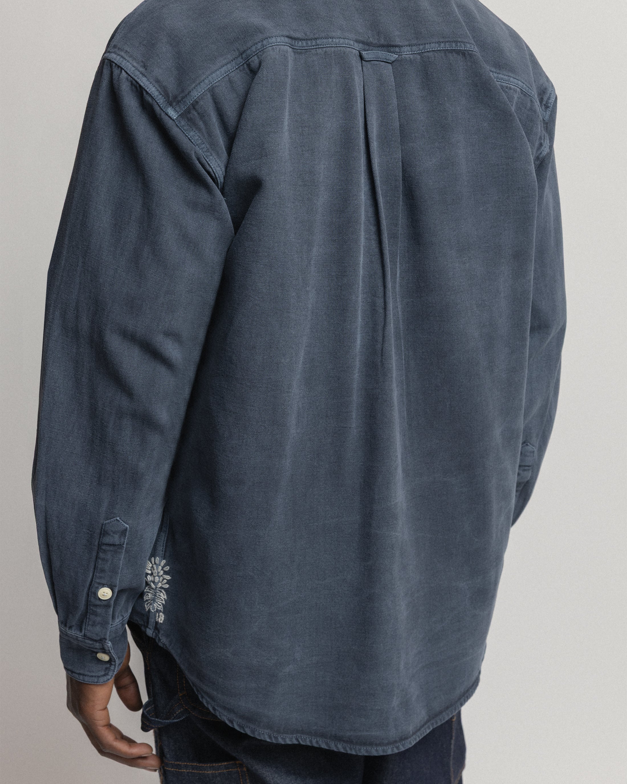 JESPER VINTAGE BUTTON DOWN SHIRT - NAVY PIGMENT DYED OXFORD CLOTH