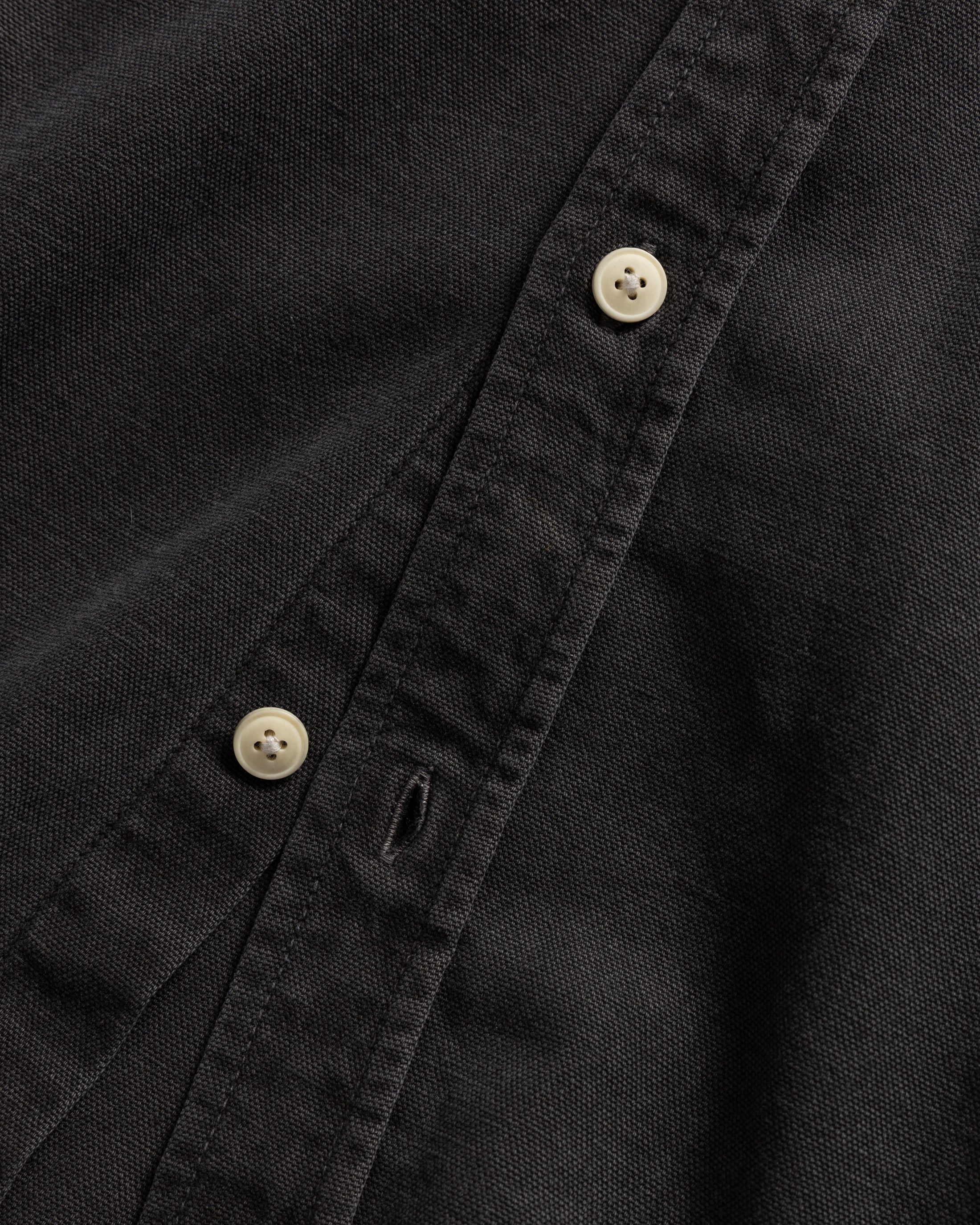 JESPER VINTAGE BUTTON DOWN SHIRT - BLACK PIGMENT DYED OXFORD CLOTH