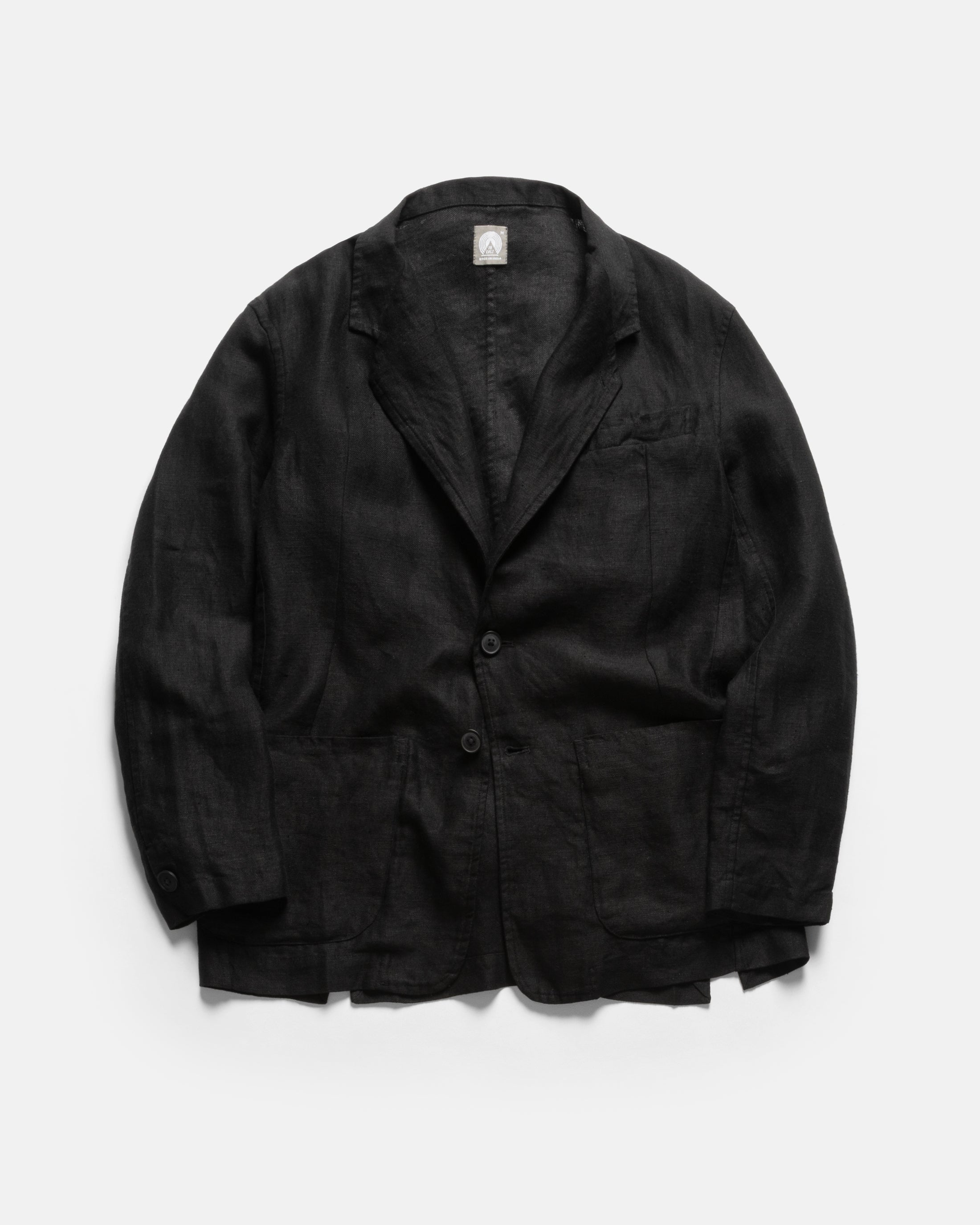 BRERA SINGLE BREASTED BLAZER - BLACK LINEN TWILL – 18 East