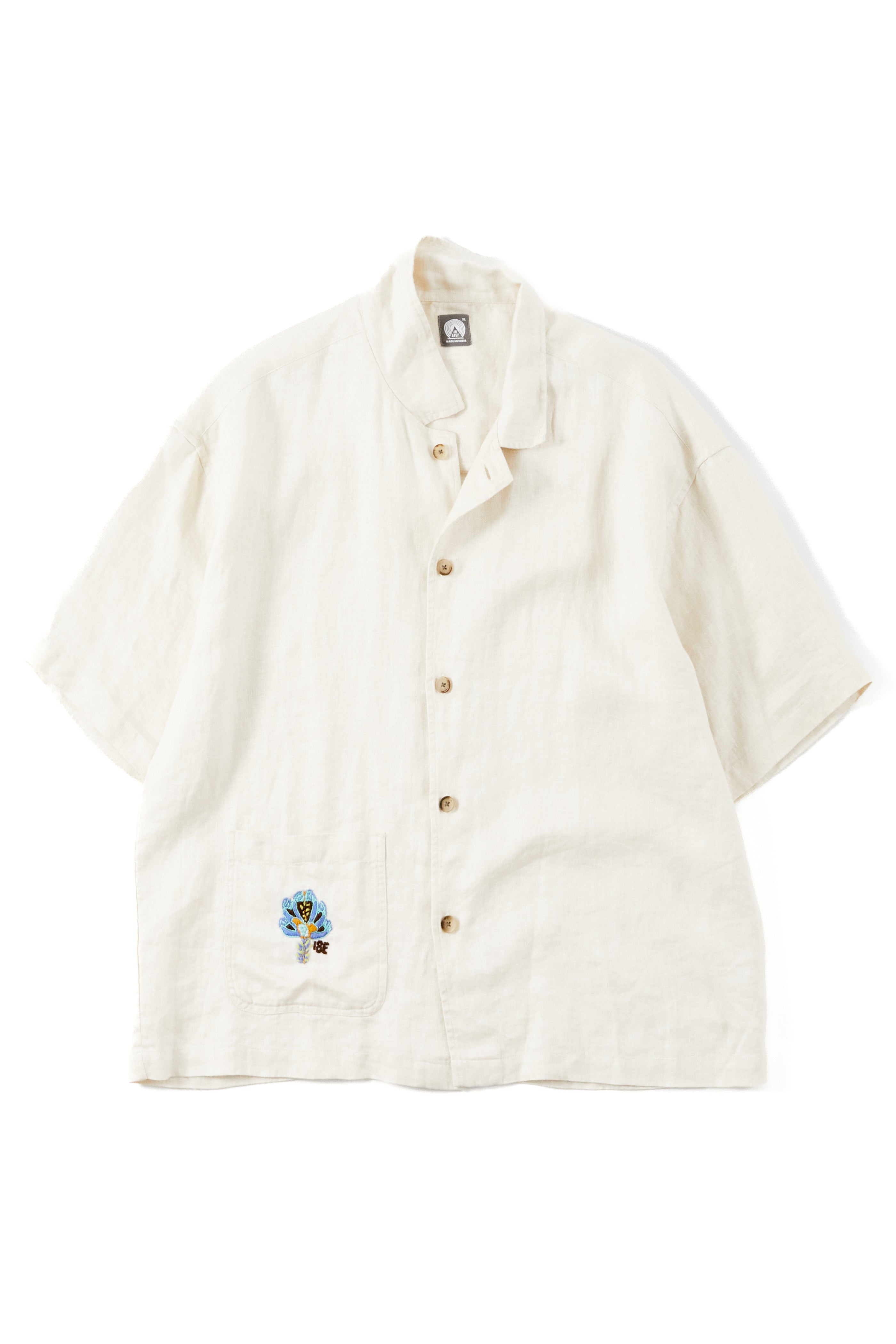 S/S HARBOR SHIRT - NATURAL LINEN TWILL