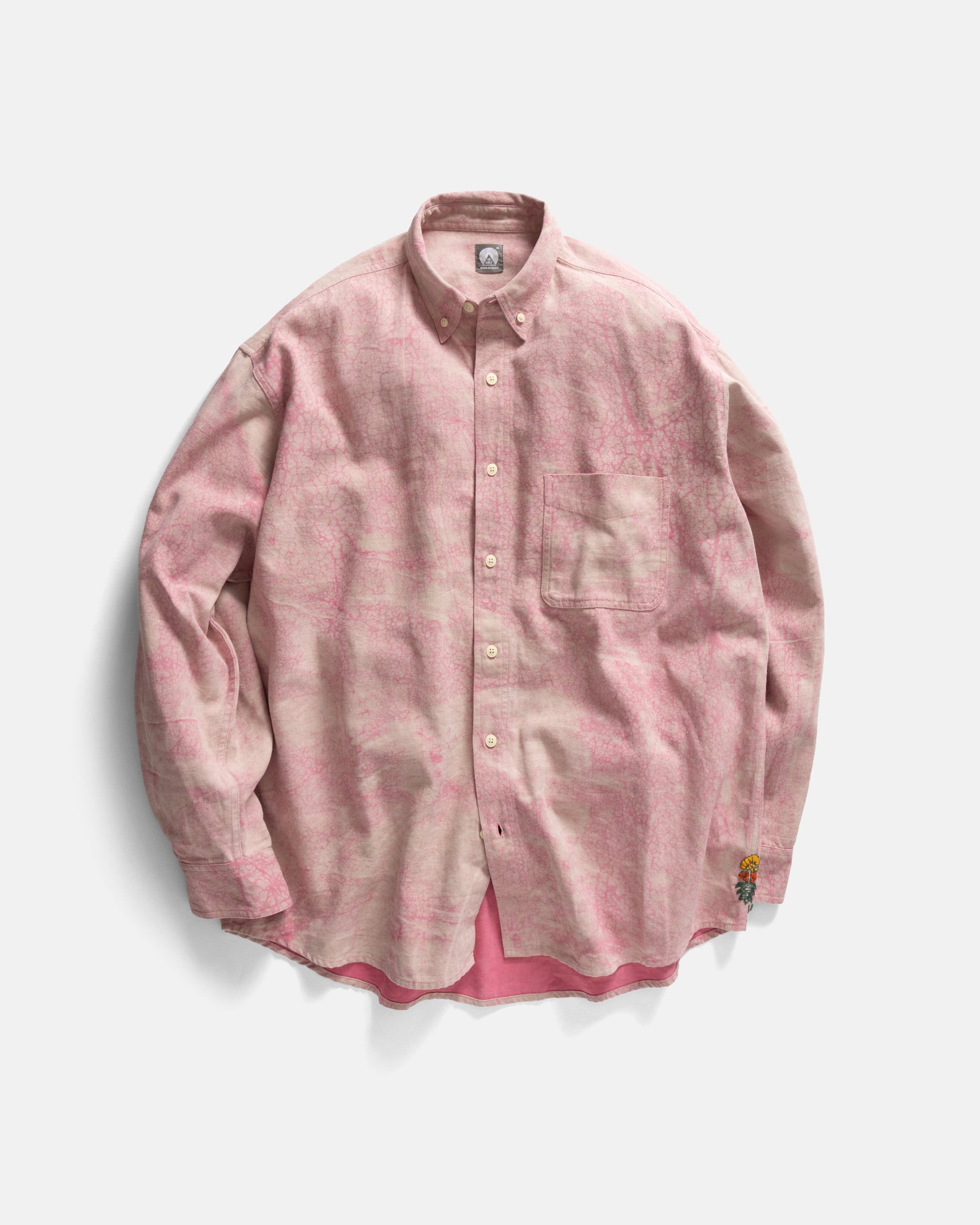 WOLF BUTTON-DOWN SHIRT - PINK DABU DYED HEAVY OXFORD CLOTH