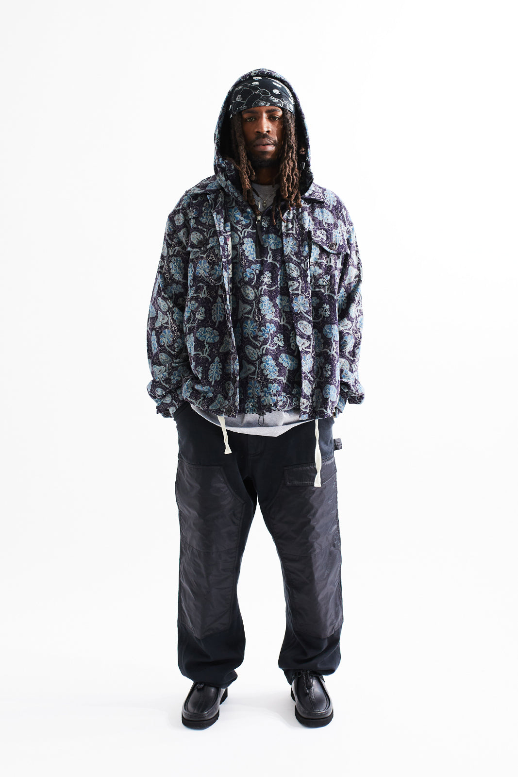 COUNTY DOUBLE KNEE PAINTER PANTS - ANTHRACITE HANDLOOM SATEEN / NYLON RIPSTOP