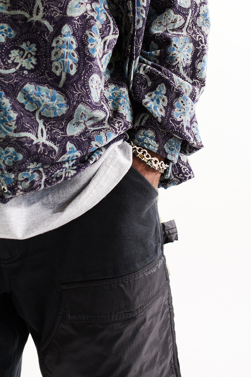 COUNTY DOUBLE KNEE PAINTER PANTS - ANTHRACITE HANDLOOM SATEEN / NYLON RIPSTOP