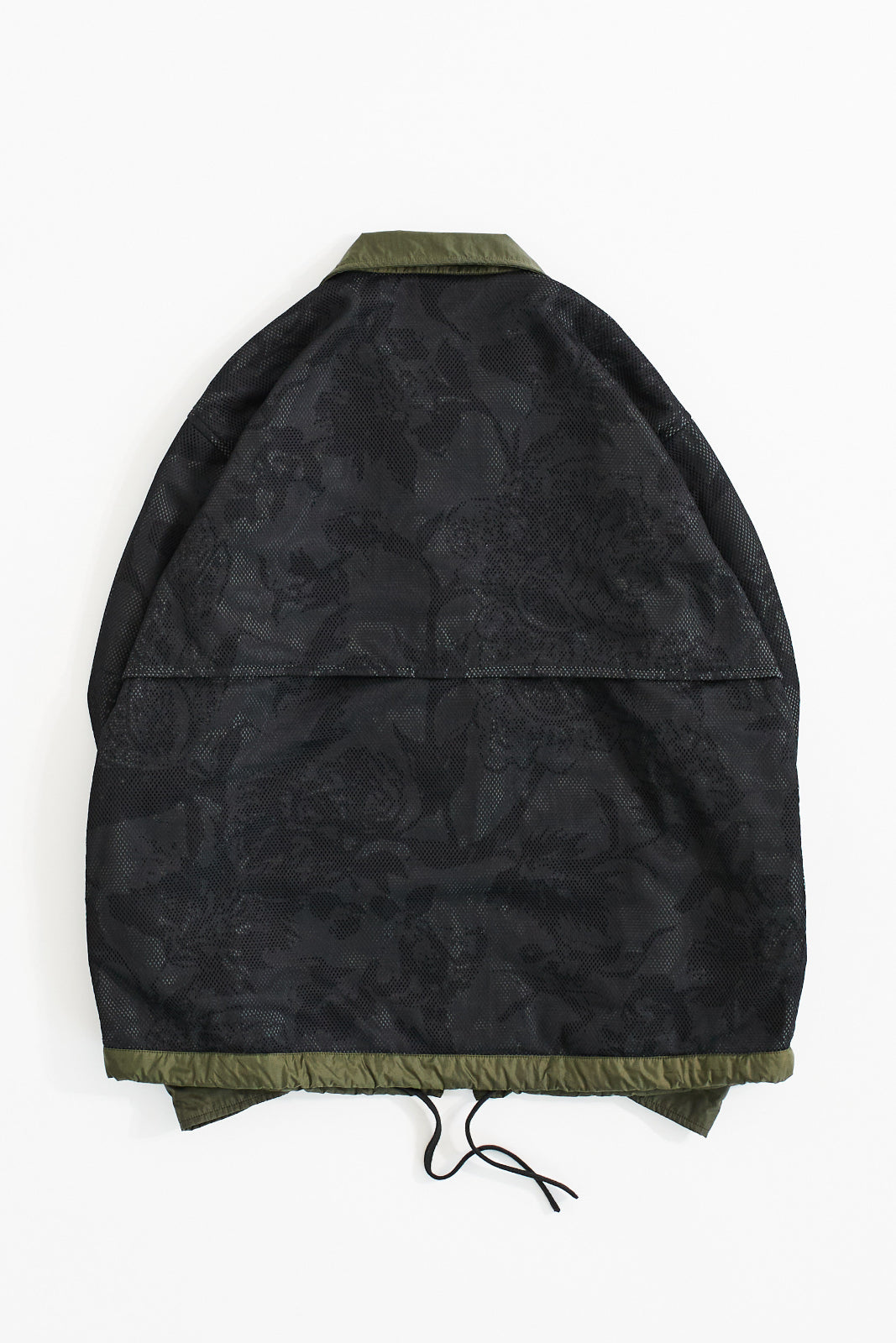 MARRIOR REVERSE COACH'S JACKET - BLACK ATHLETIC MESH / ARMY NYLON RIPSTOP