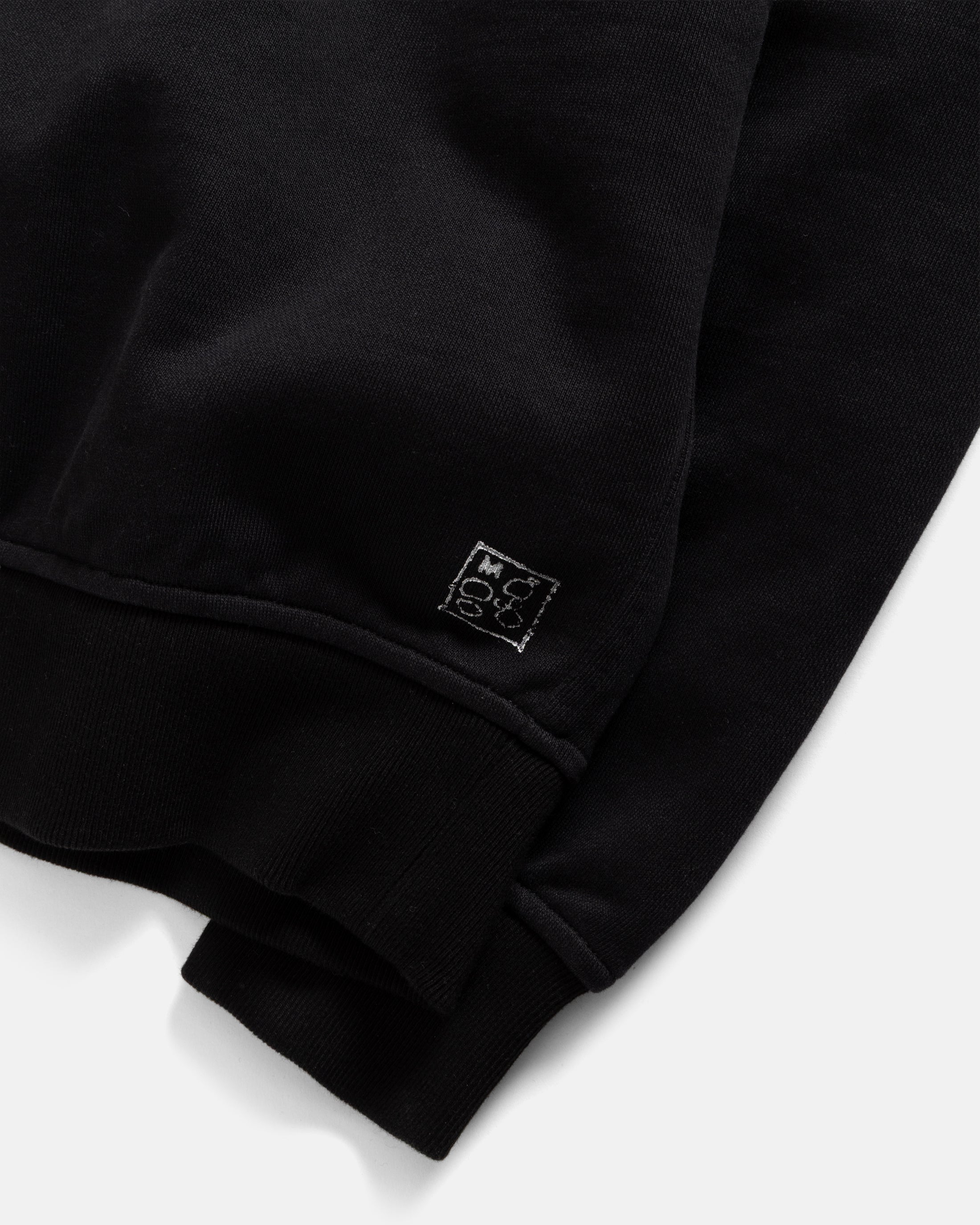 COLLAN ZIP COLLAR SWEATSHIRT - BLACK 19oz. ALL COTTON LOOPBACK TERRY FLEECE