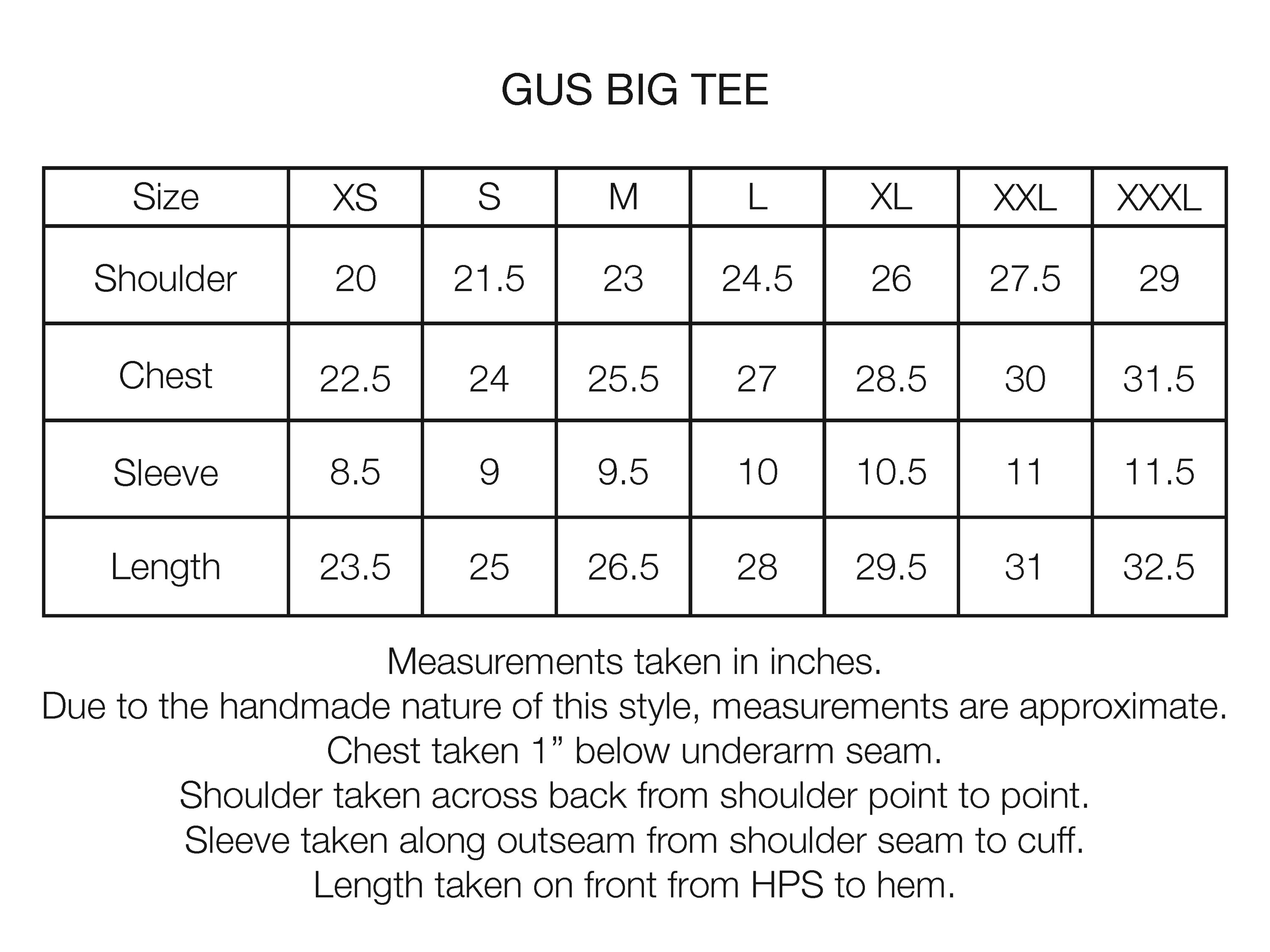 GUS BIG TEE - BLACK 7.75 oz. ALL SEASON COTTON JERSEY
