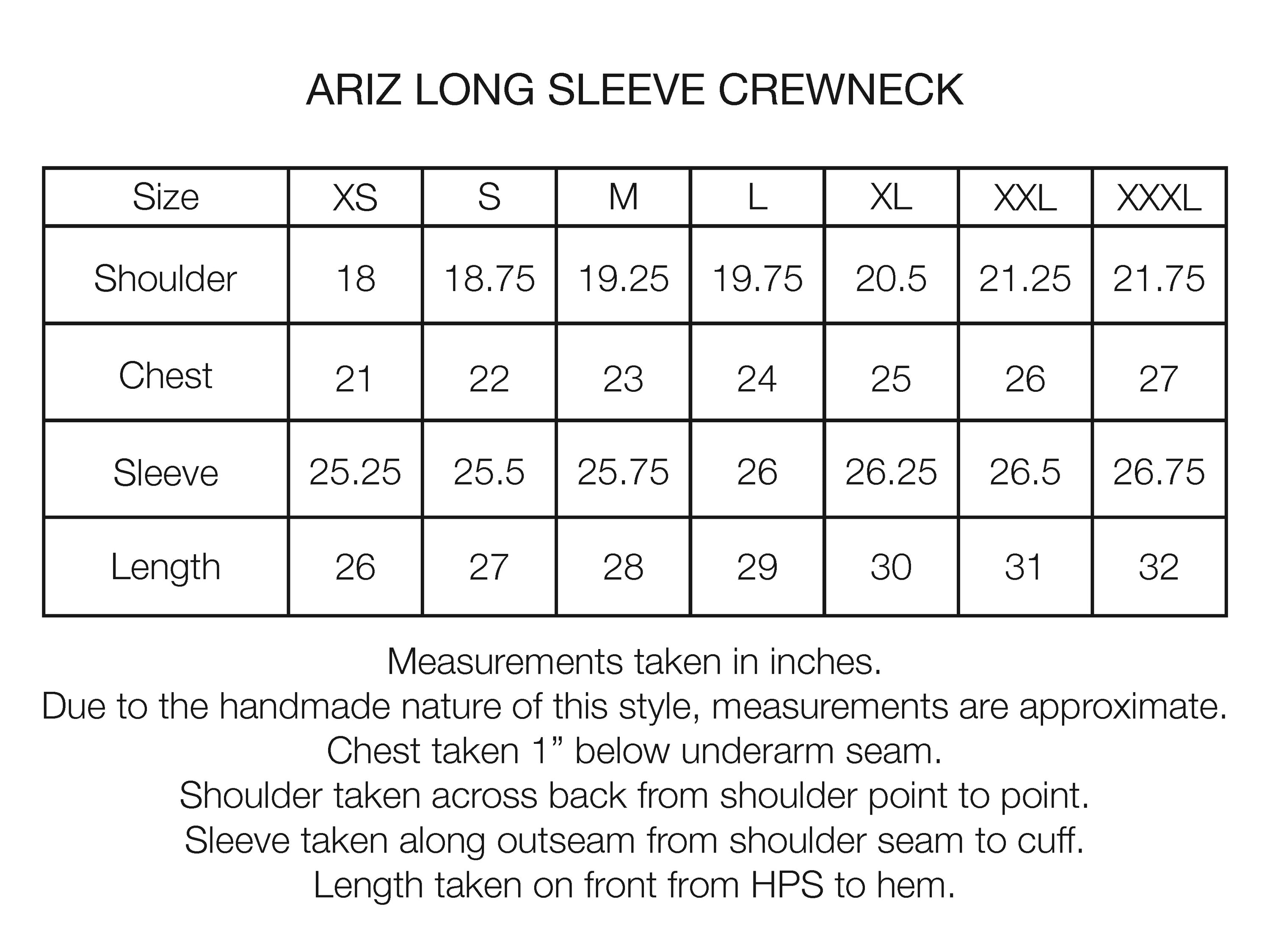 ARIZ LONG SLEEVE CREWNECK - PRACTICE HEATHER LIGHTWEIGHT TECH COTTON THERMAL