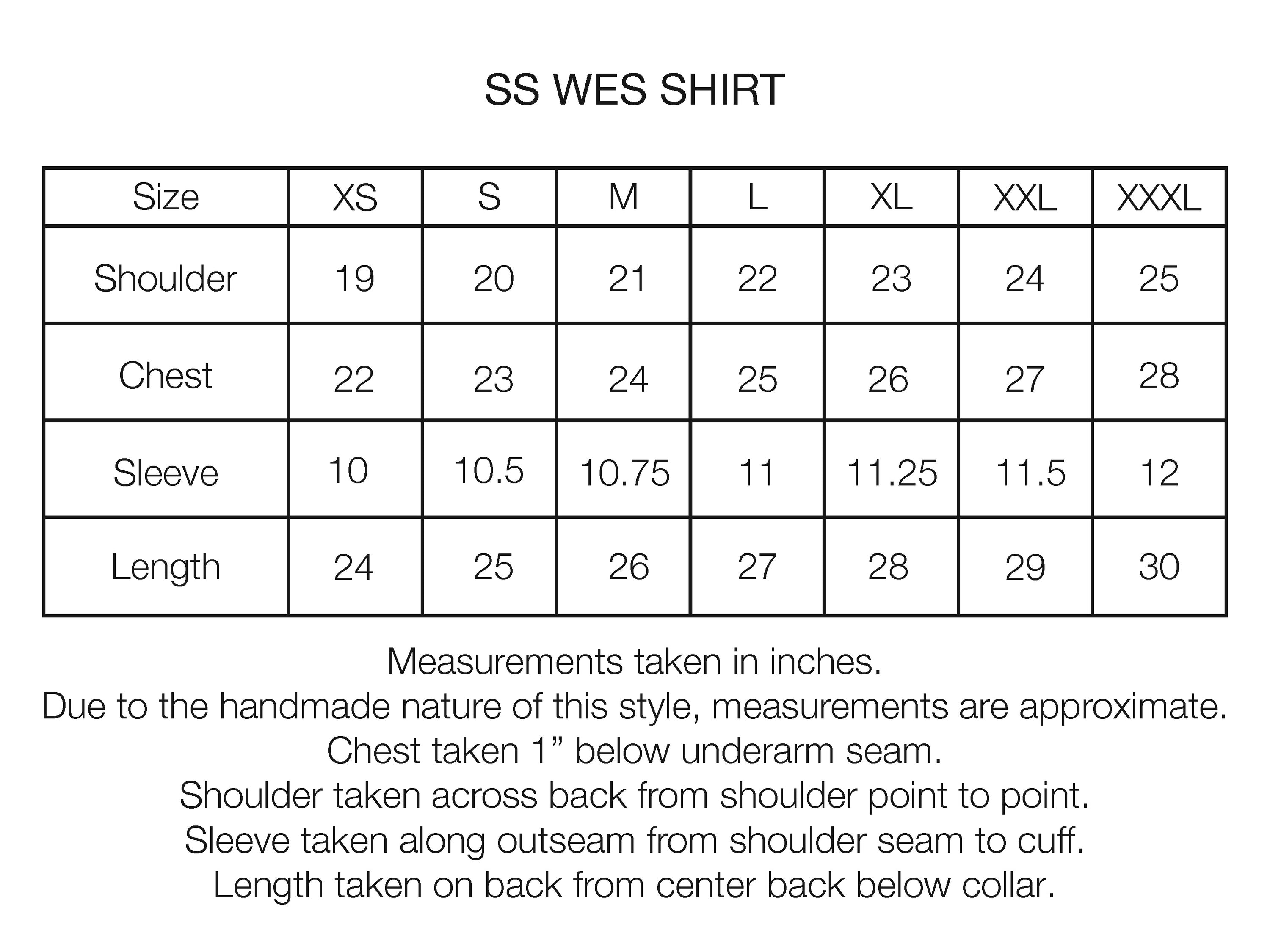 S/S WES STRAIGHT HEM WORK SHIRT - BLACK / CARAMEL FULLY HAND-EMBROIDERED COTTON POPLIN