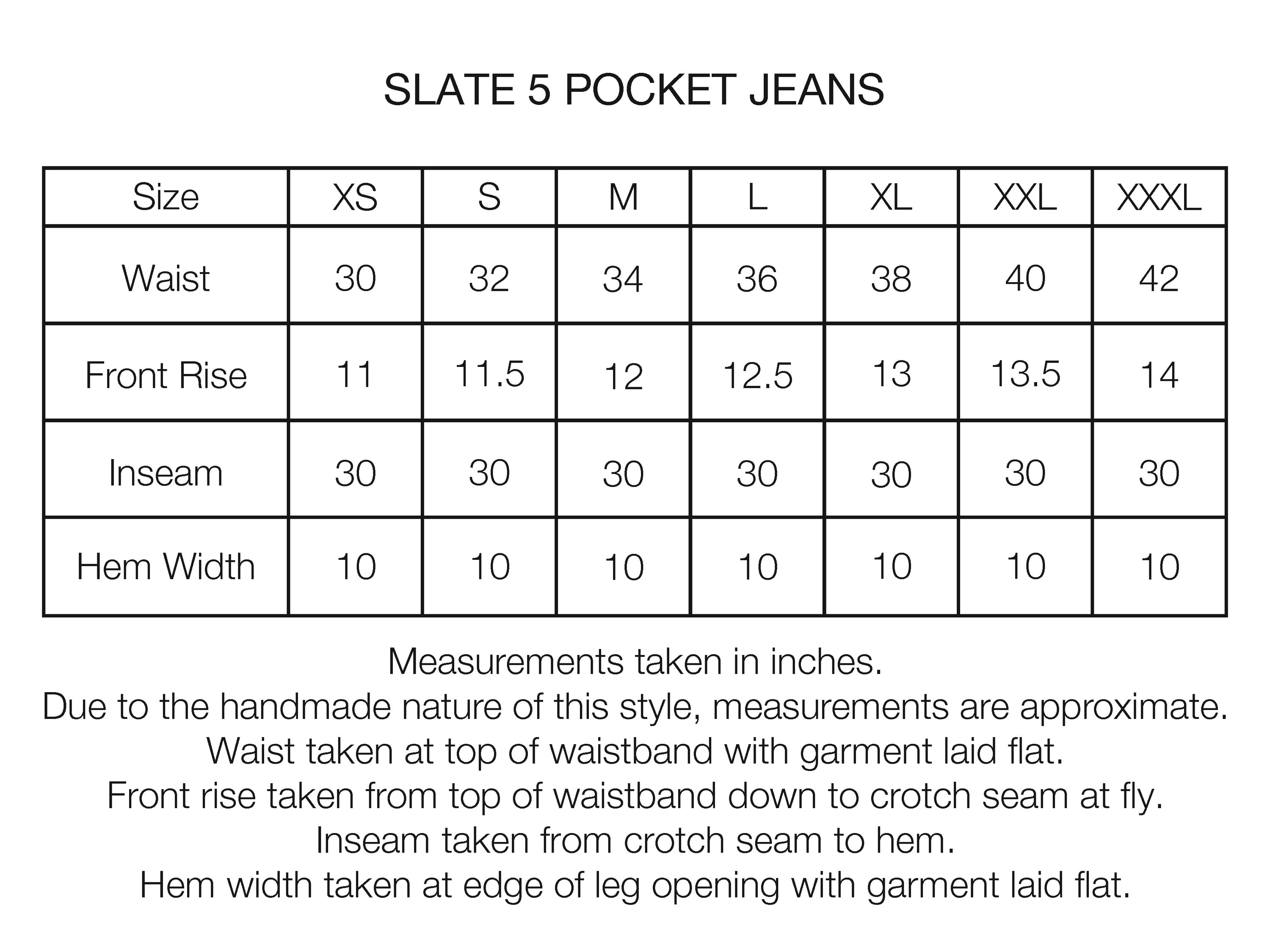 SLATE 5 POCKET JEANS - MID-WASH 13oz. INDIAN COTTON DENIM