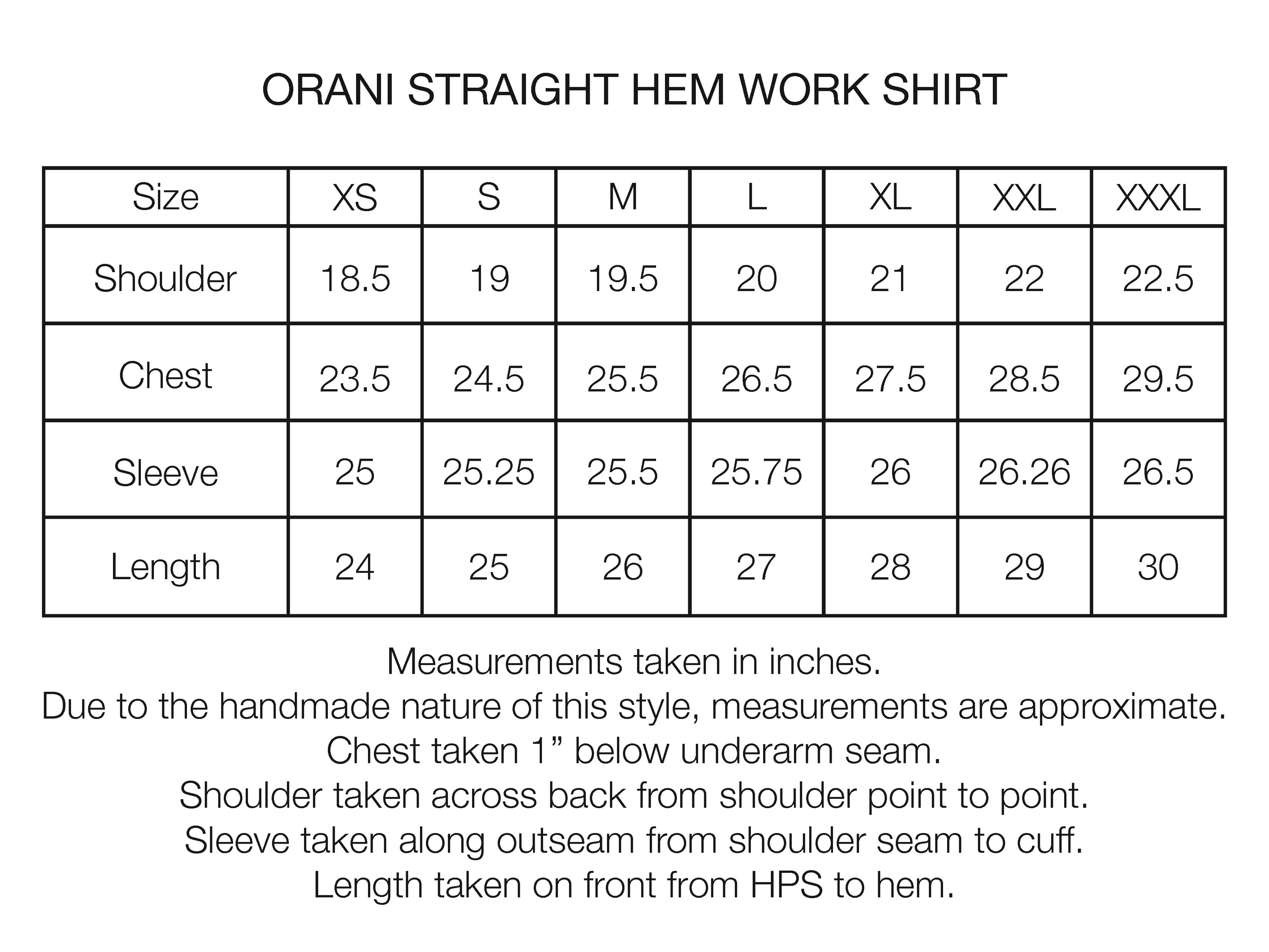 ORANI STRAIGHT HEM WORK SHIRT - NATURAL INDIGO / KELP MELANGE FEATHERWEIGHT KHADI