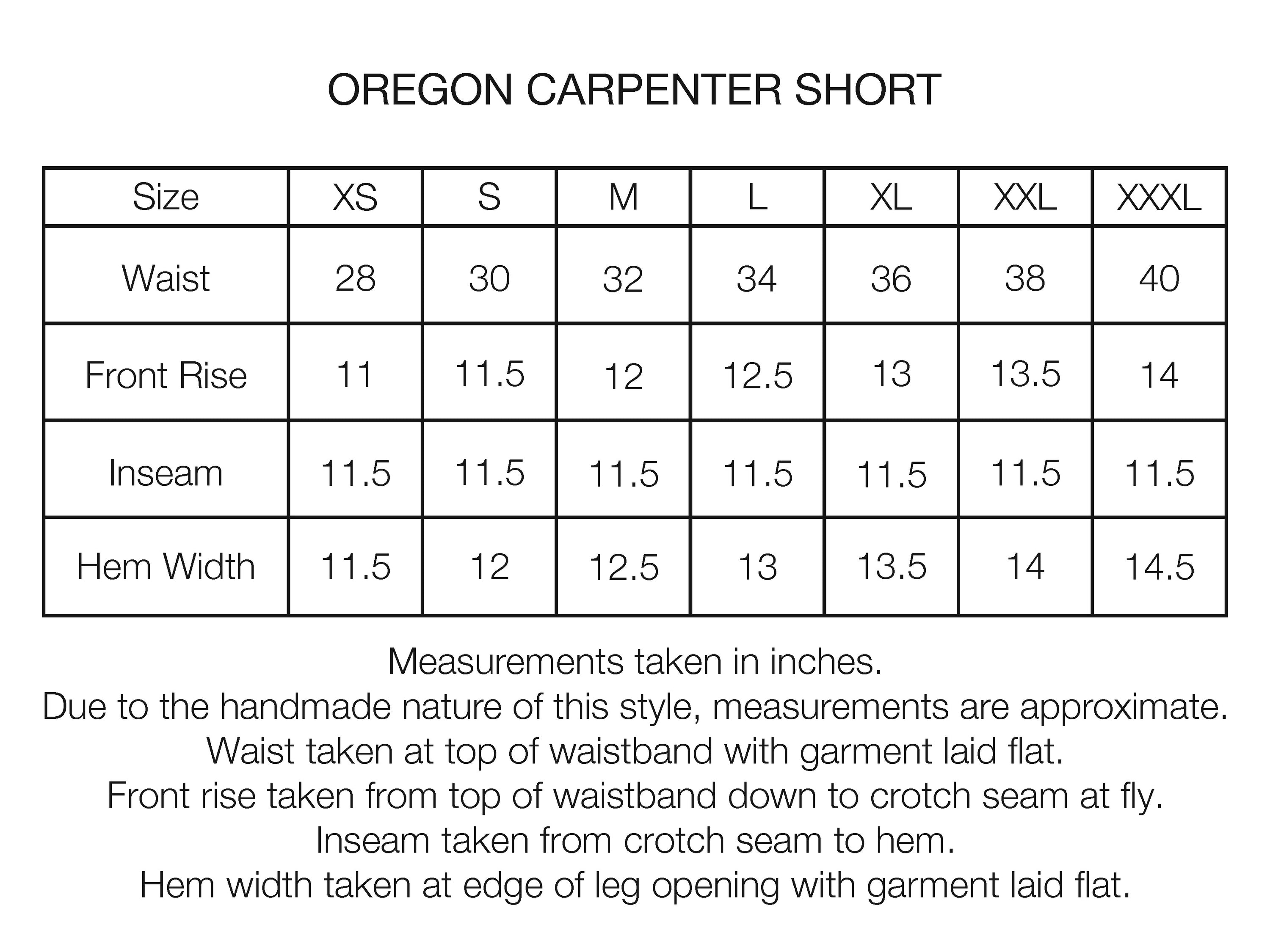 OREGON CARPENTER SHORT - EARTHEN SOIL COTTON MICRO RIPSTOP