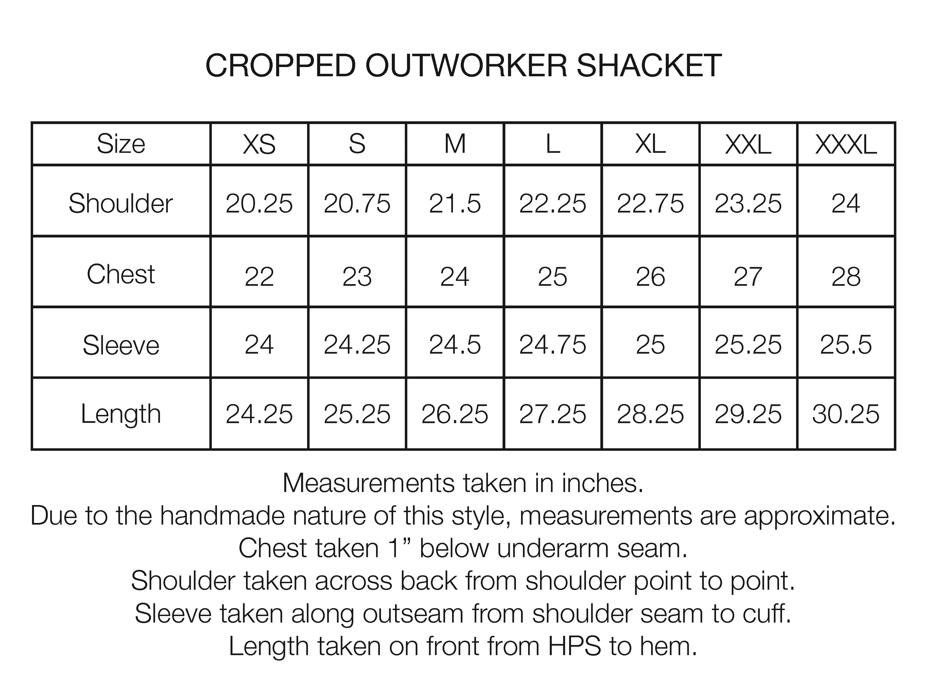 CROPPED OUTWORKER SHACKET - HABITAT BLUE COTTON CAMBRIC WITH ECRU EMBROIDERED PENCIL STRIPES