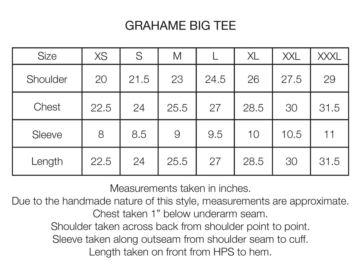 GRAHAME BIG TEE - WASHED BROWN EXPLODED PIQUE DOUBLE-FACE COTTON
