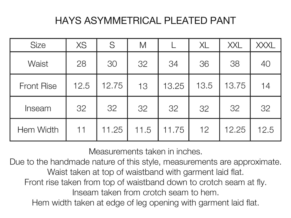 HAYS ASYMETRICAL PLEATED PANT - MIDNIGHT NAVY COTTON TWILL