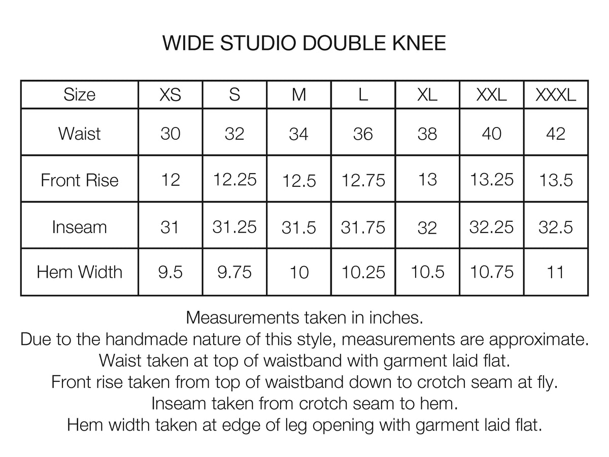 WIDE STUDIO DOUBLE KNEE WORK PANT - FOSSIL BROWN HAND-EMBROIDERED COTTON RIPSTOP