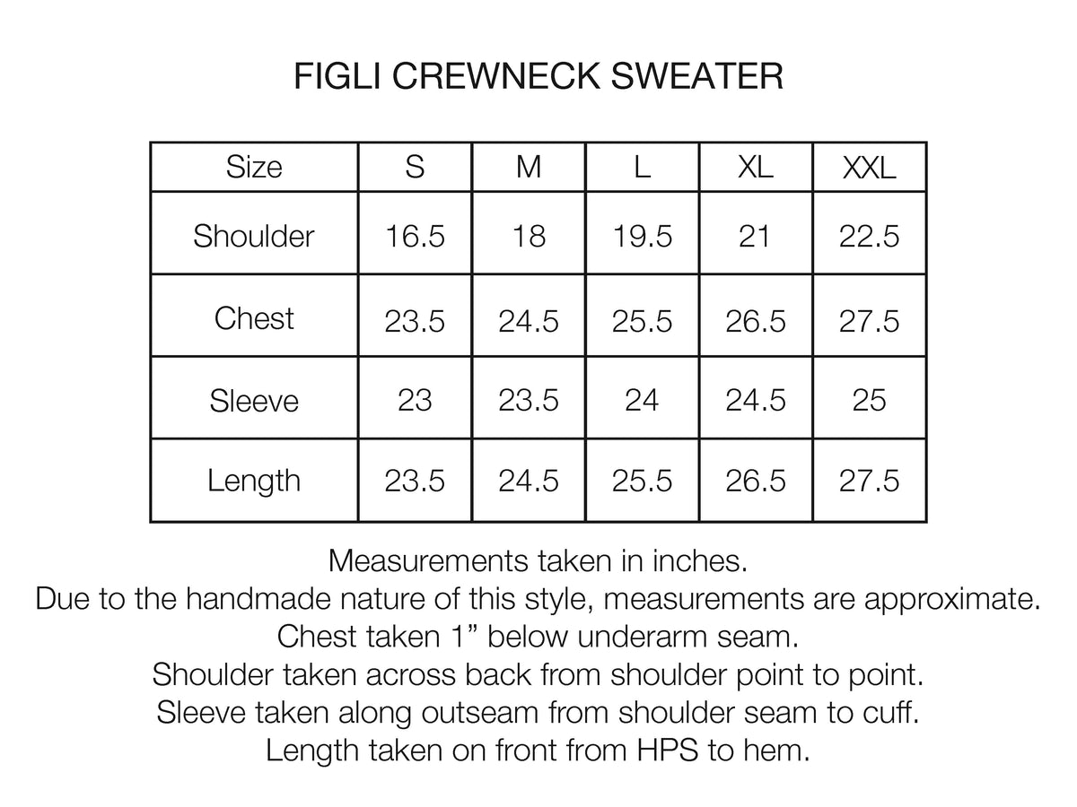 FIGLI SINGLE STRIPE CREWNECK SWEATER - WALNUT / TERRACOTTA MELANGE HANDLOOM BABY ALPACA