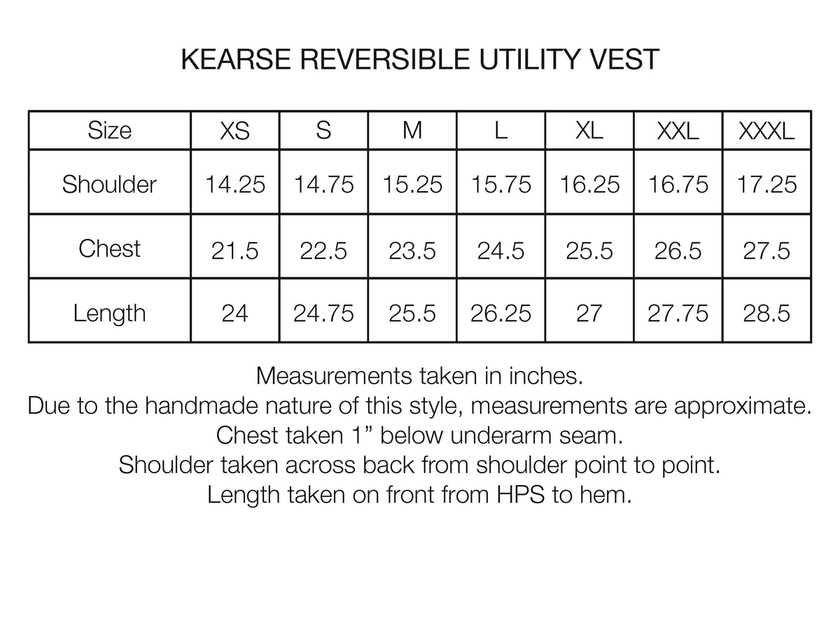 KEARSE REVERSIBLE UTILITY VEST - BARELY BLACKWATCH BEESWAX COATED COTTON TWILL AND BLACK COTTON CORDUROY