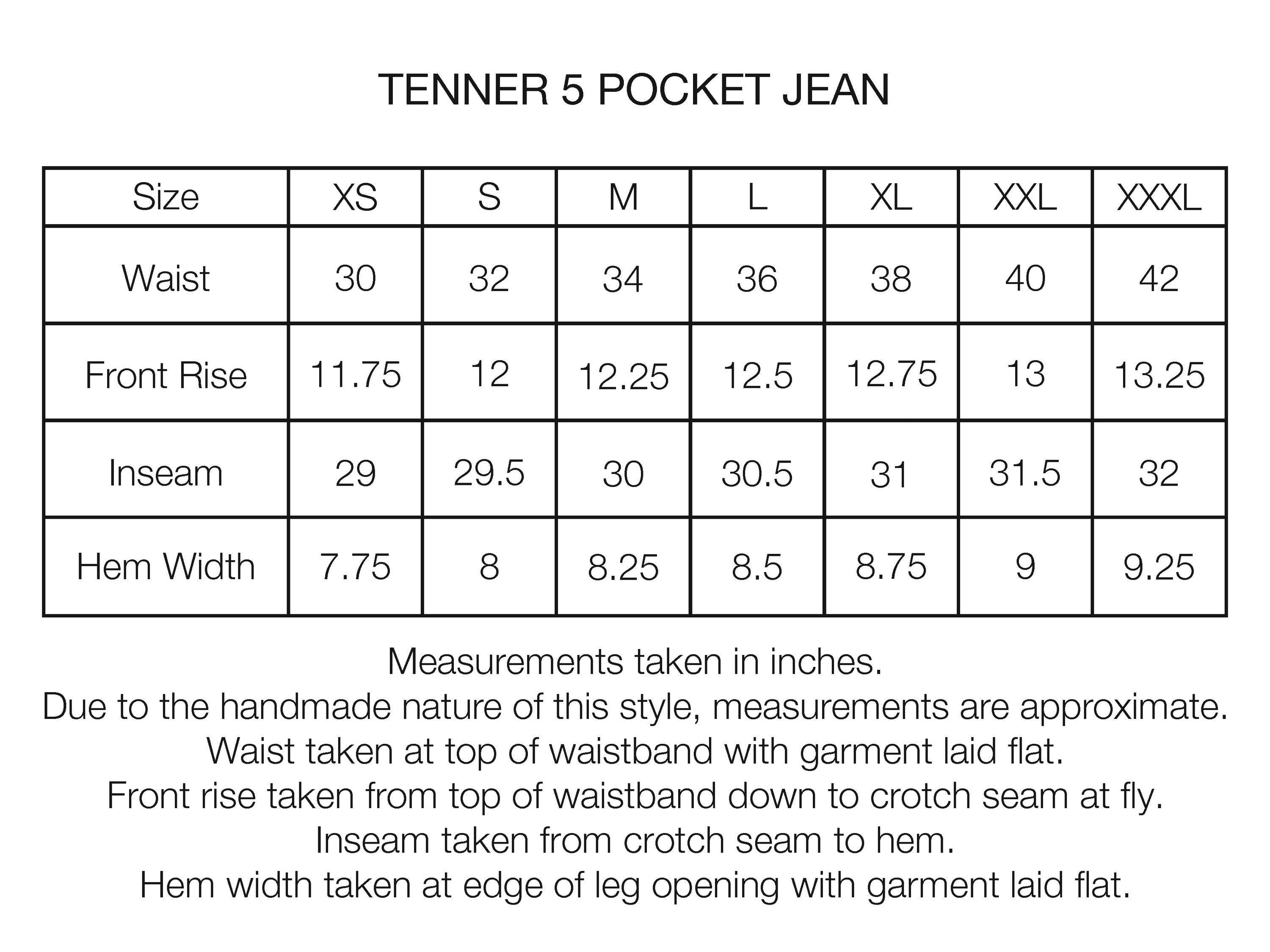 TENNER 5 POCKET JEANS - 13 oz. RAW DENIM
