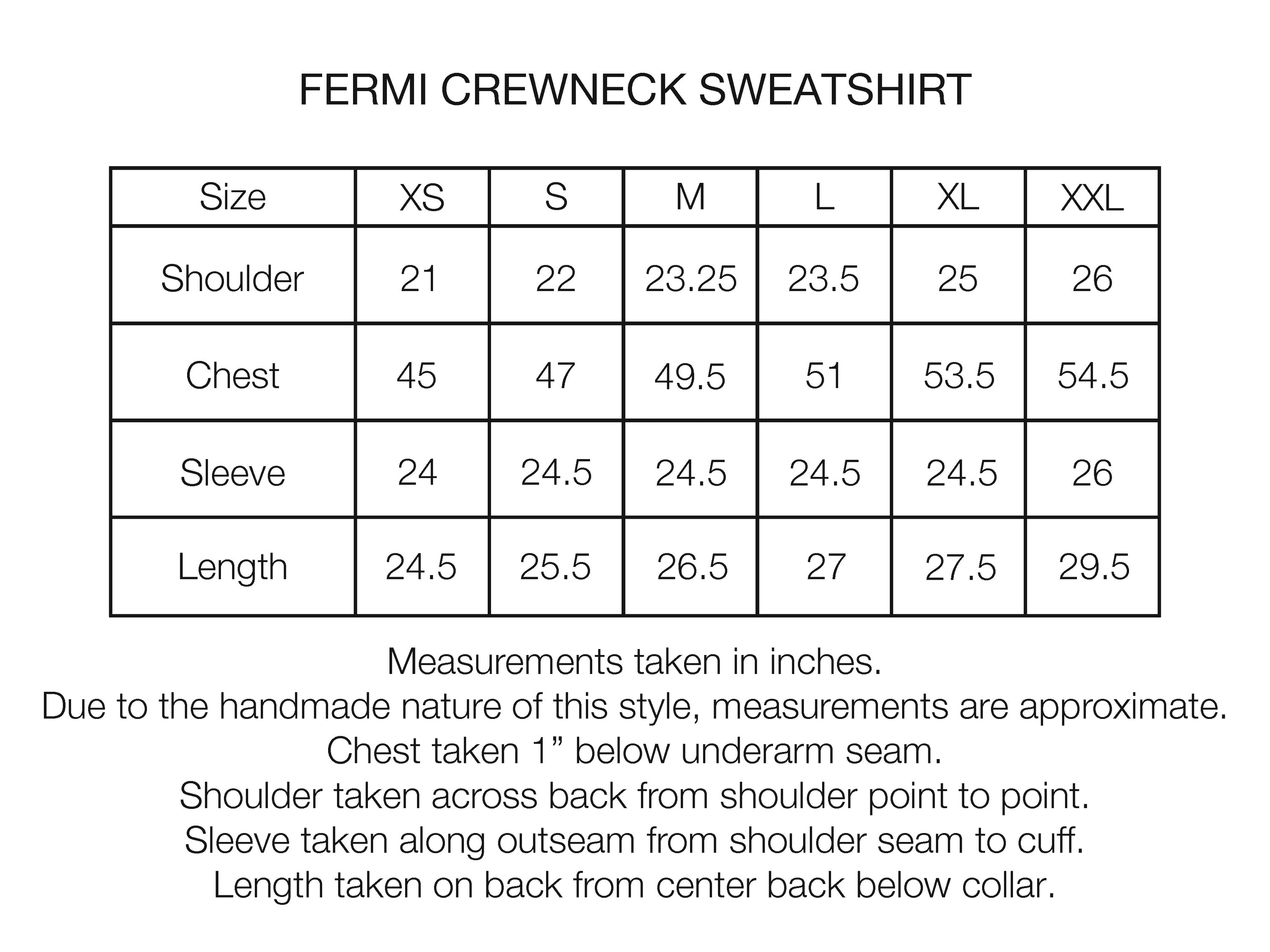 18 EAST x TRUSTEVER FERMI HAND-EMBROIDERED CREWNECK SWEATSHIRT - DEEP FOLIAGE / TRAVERTINE 19oz. ALL COTTON LOOPBACK TERRY FLEECE